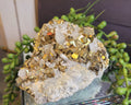 Pyrite & Quartz Crystal Cluster | Sparkling Natural Cubic Pyrite Specimen | 527g Collector Display Piece