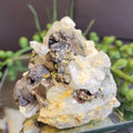 Pyrite with Quartz Crystal Cluster | Natural Metallic Mineral Specimen | 108g Collector Display Piece