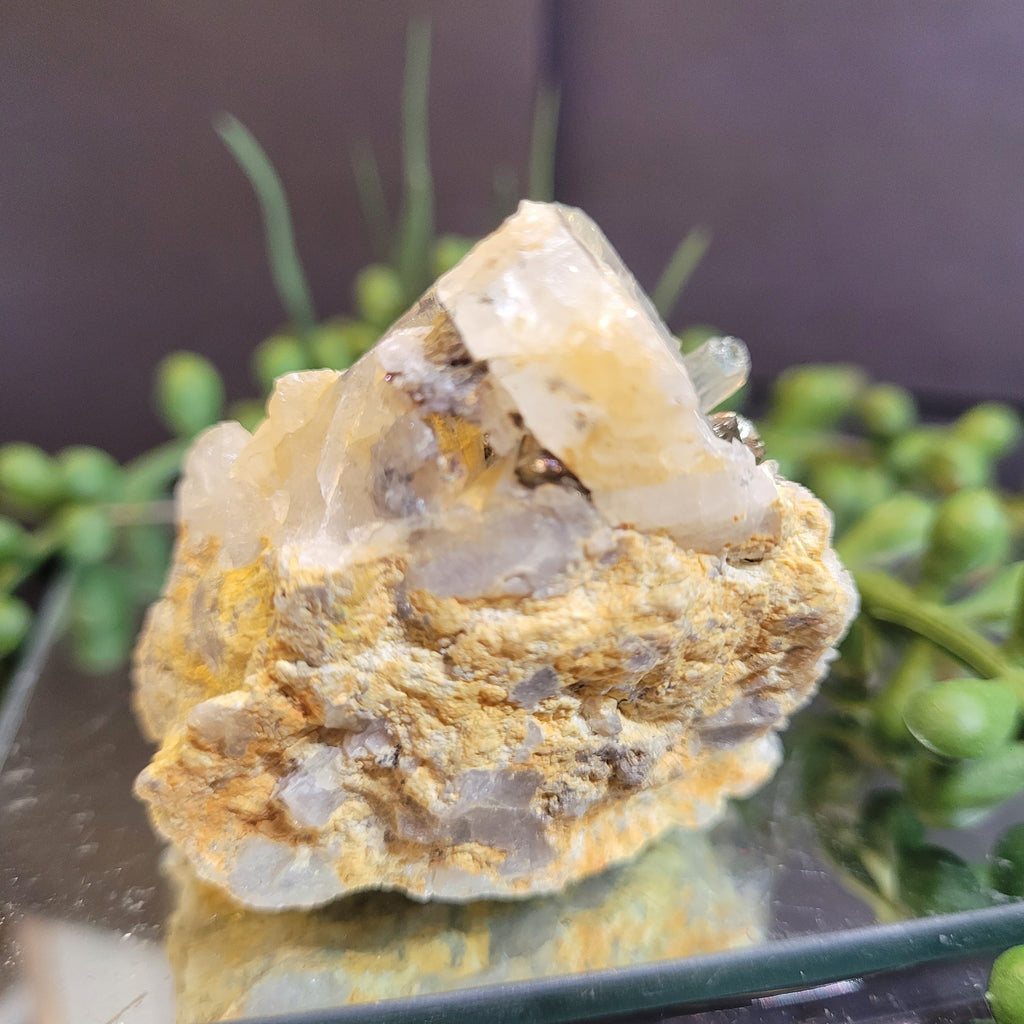 Pyrite with Quartz Crystal Cluster | Natural Metallic Mineral Specimen | 108g Collector Display Piece