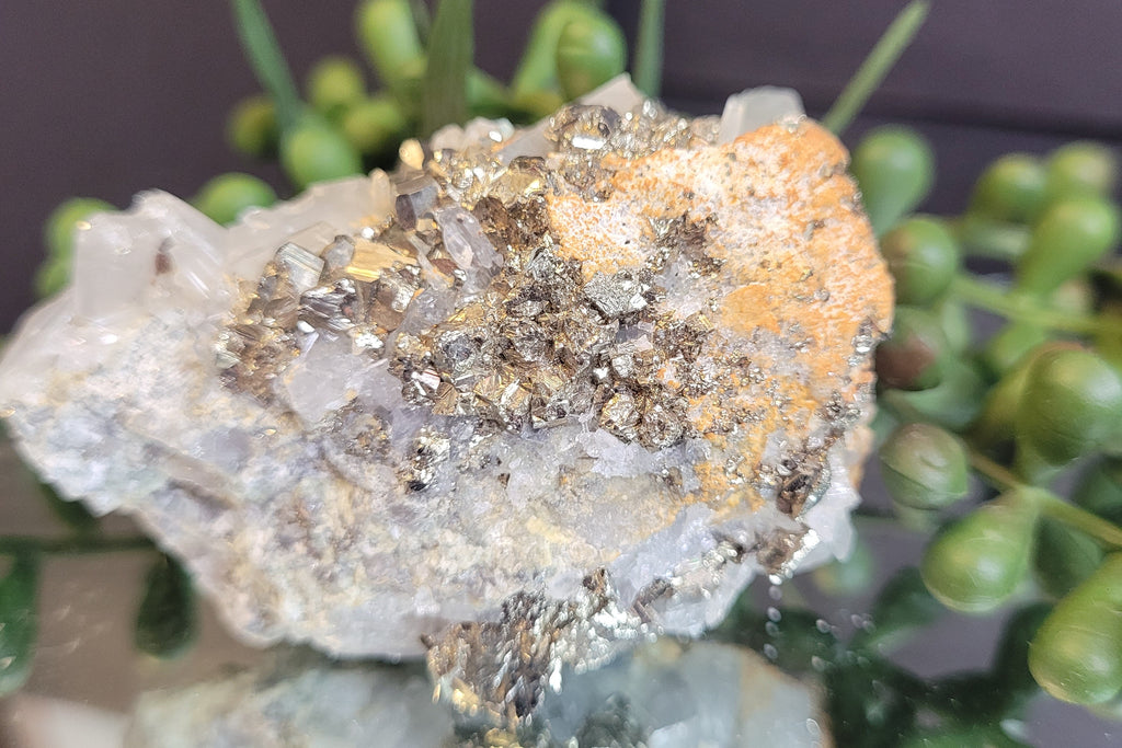 Pyrite with Quartz Crystal Cluster | Natural Metallic Mineral Specimen | 83g Collector Display Piece