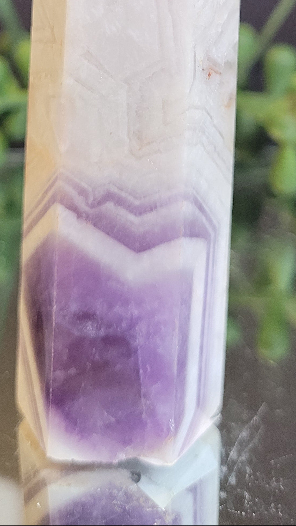 Chevron Amethyst Tower | Natural Dream Amethyst Quartz Point | 93.1mm | 78g