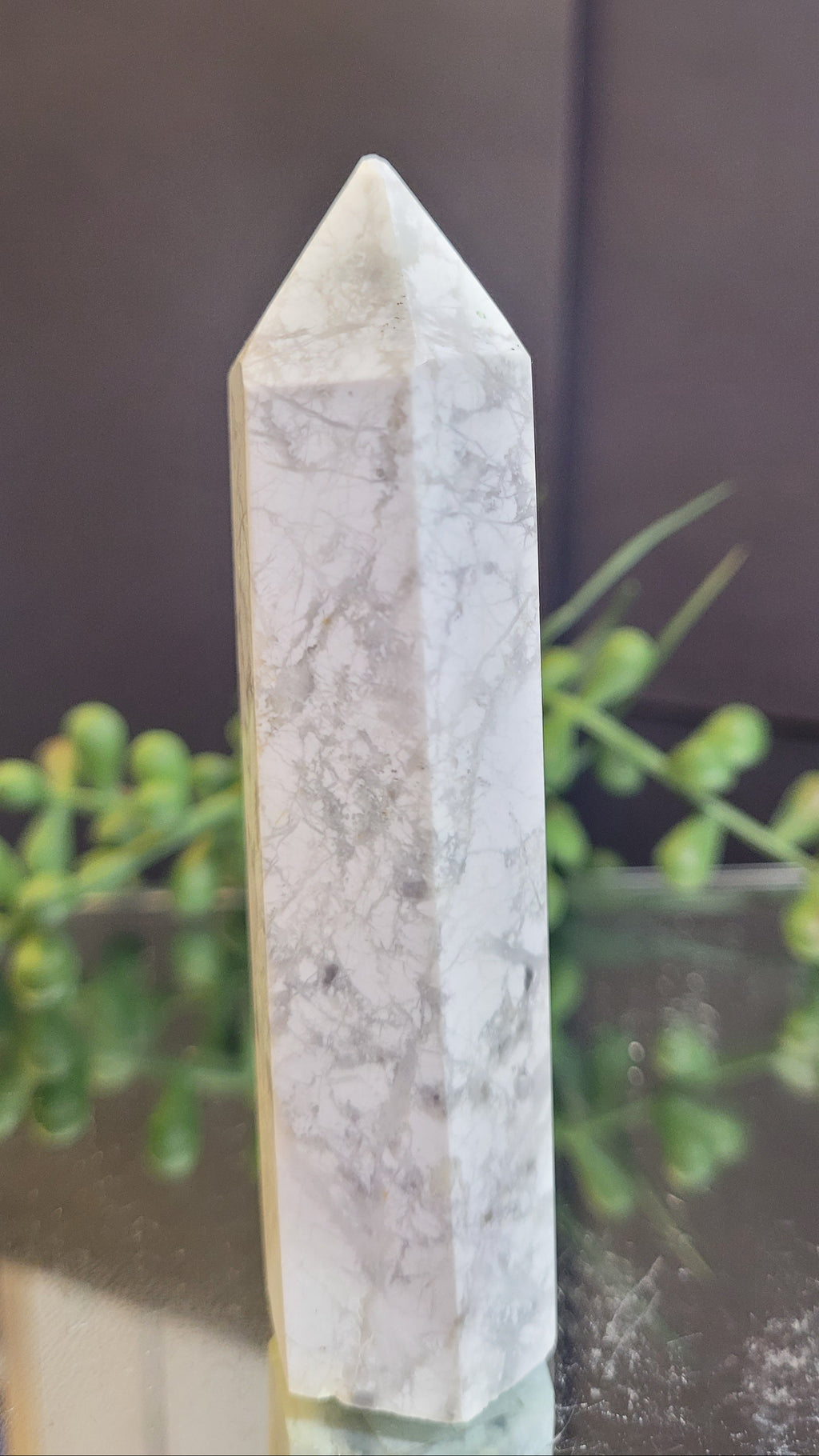 Natural Spiderweb Howlite Tower | 91mm Polished Crystal Point | 86g