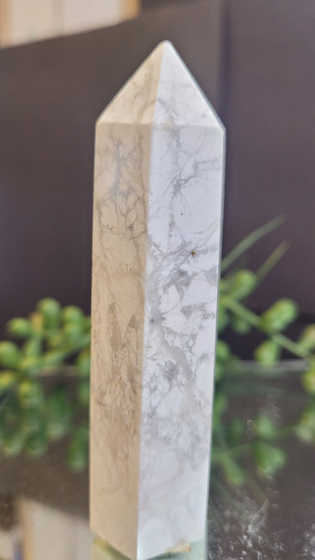 Natural Spiderweb Howlite Tower | 91mm Polished Crystal Point | 86g