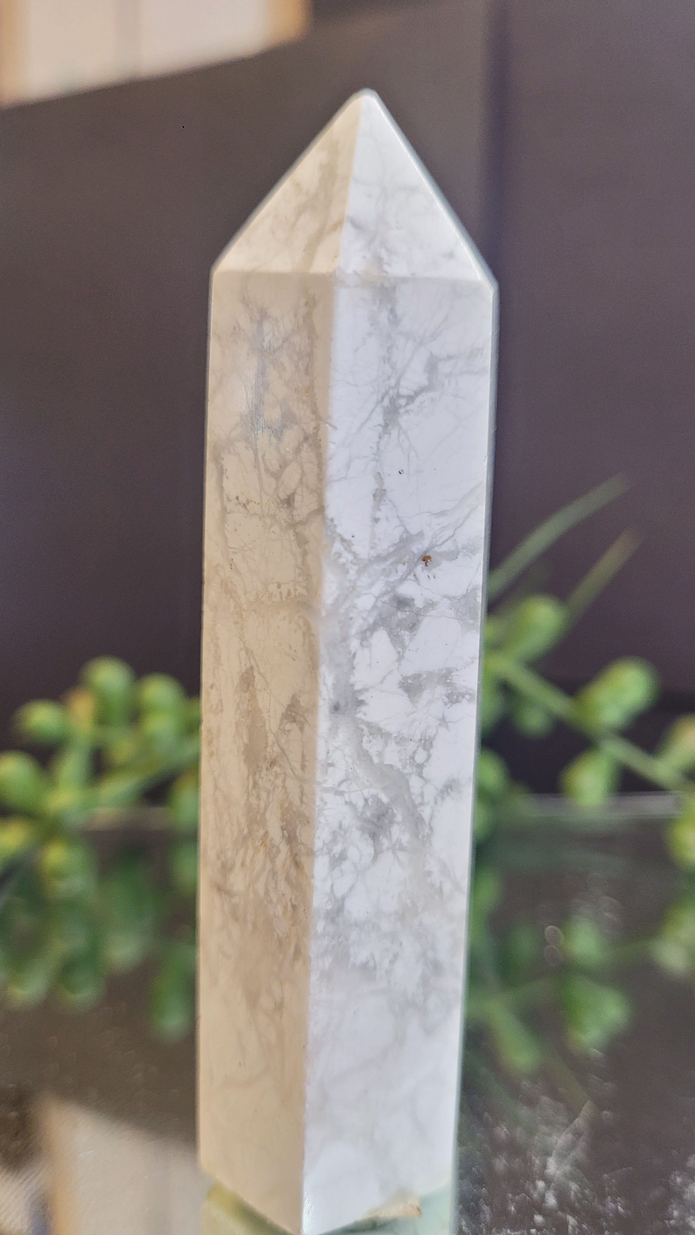Natural Spiderweb Howlite Tower | 91mm Polished Crystal Point | 86g