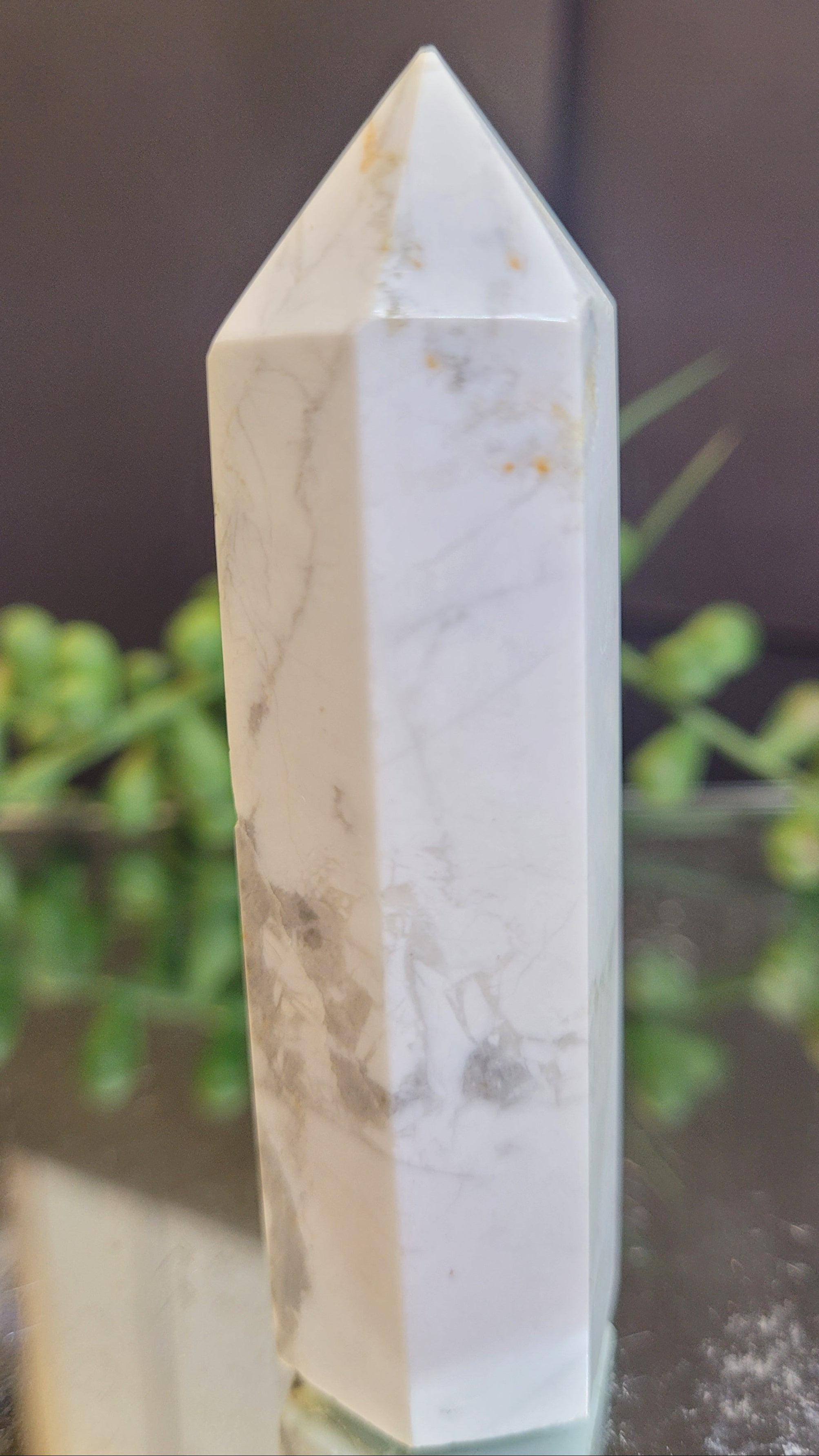 Natural Howlite Tower | 77mm Polished Crystal Point | 69g