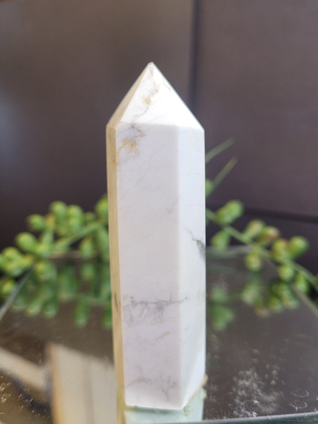 Natural Howlite Tower | 77mm Polished Crystal Point | 69g