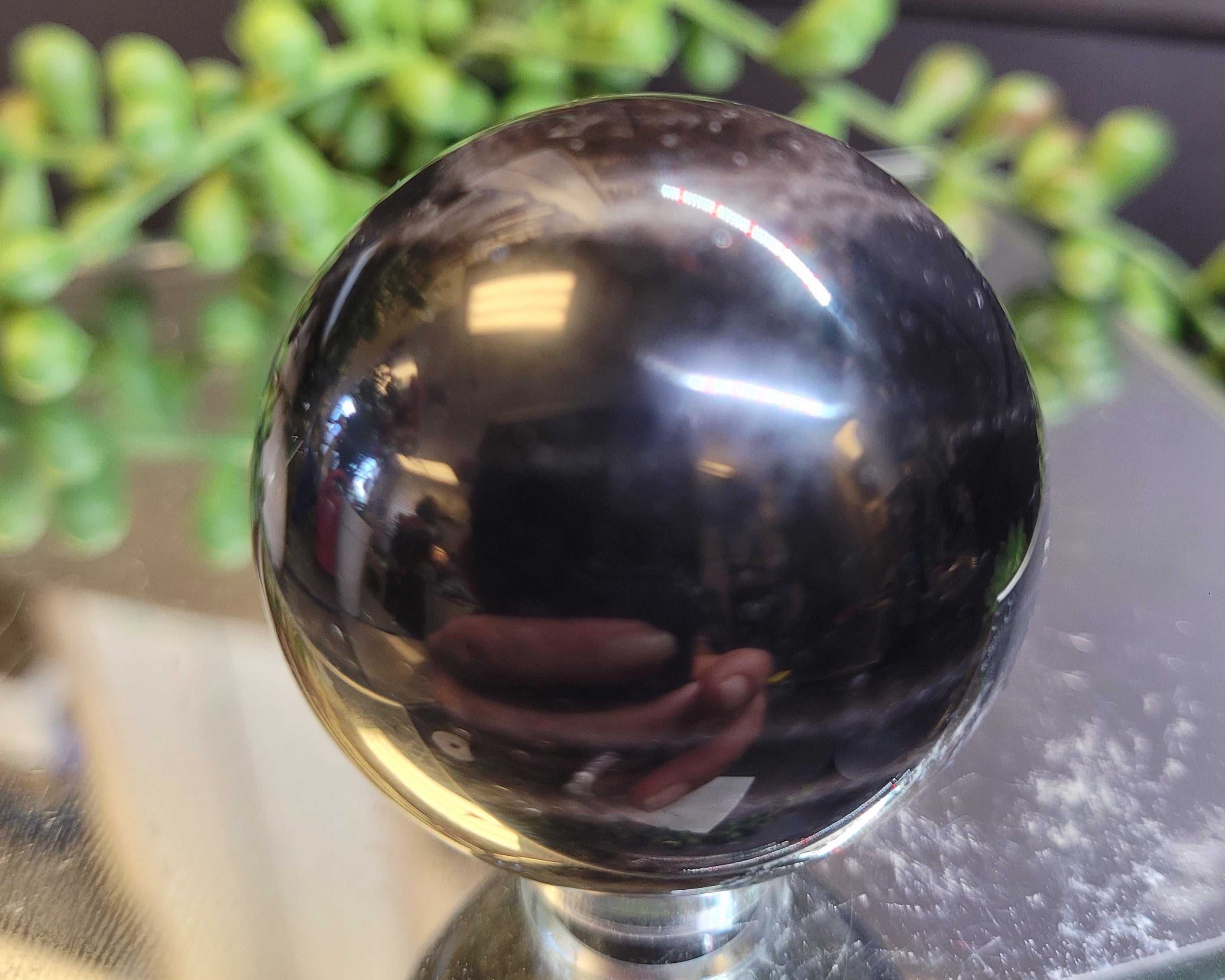 Natural Black Morion Quartz Sphere | 39.3mm Polished Crystal Sphere | 84g