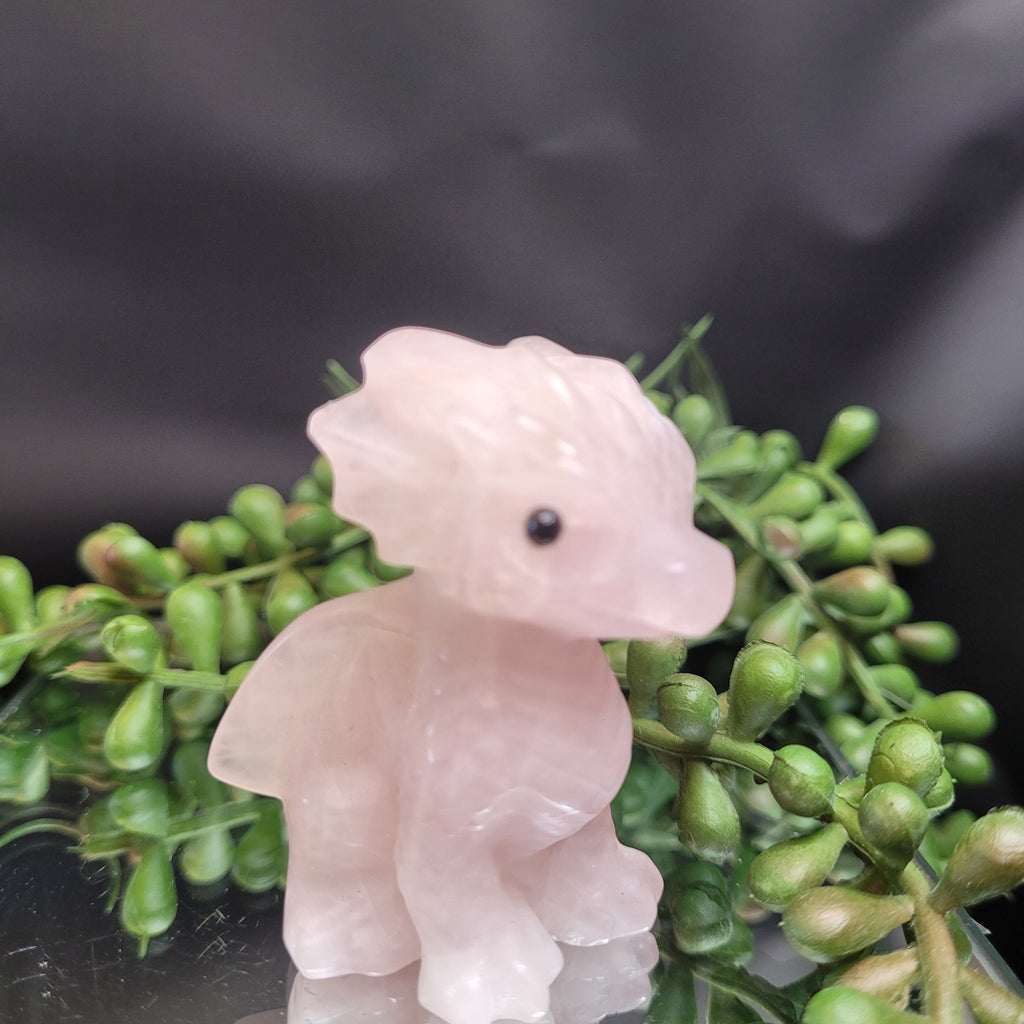 Rose Quartz Baby Dragon | Fantasy Crystal Carving