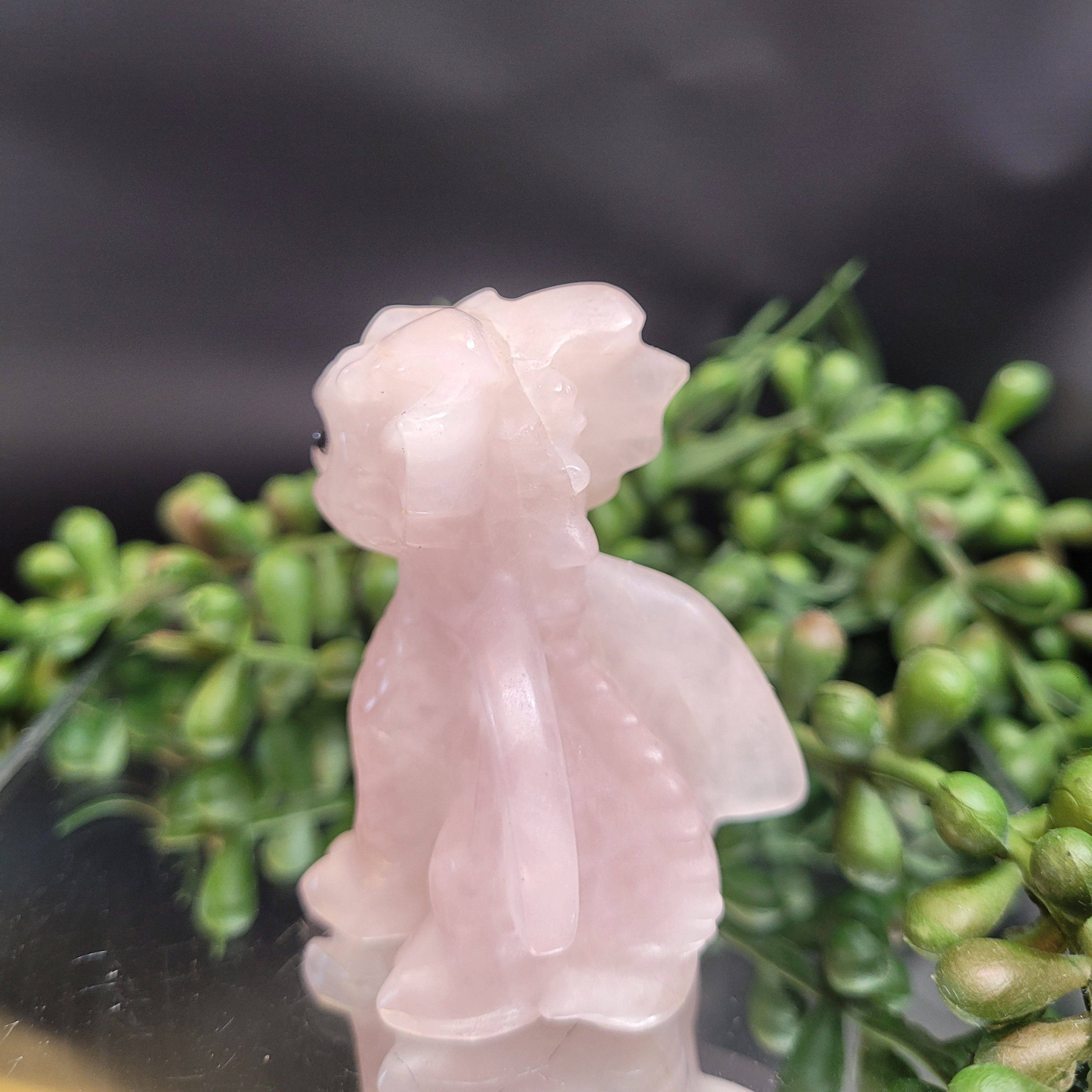 Rose Quartz Baby Dragon | Fantasy Crystal Carving