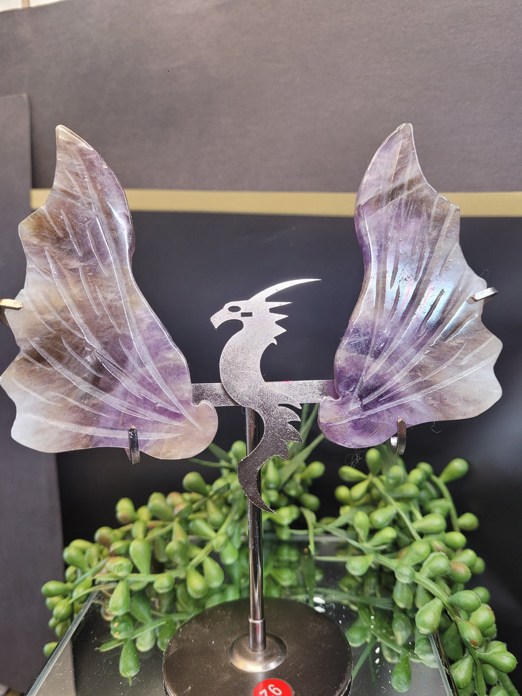 Crystal Dragon Wings on Stand | Choose Your Stone