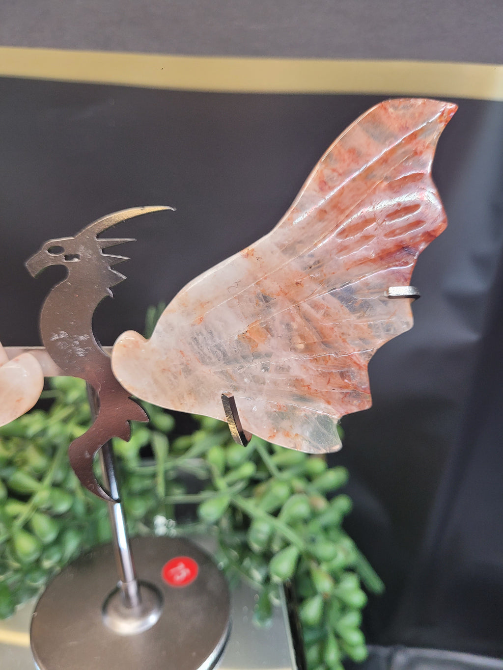 Crystal Dragon Wings on Stand | Choose Your Stone