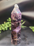 Root Fluorite Tower | UV Reactive Purple & Cream Crystal Point