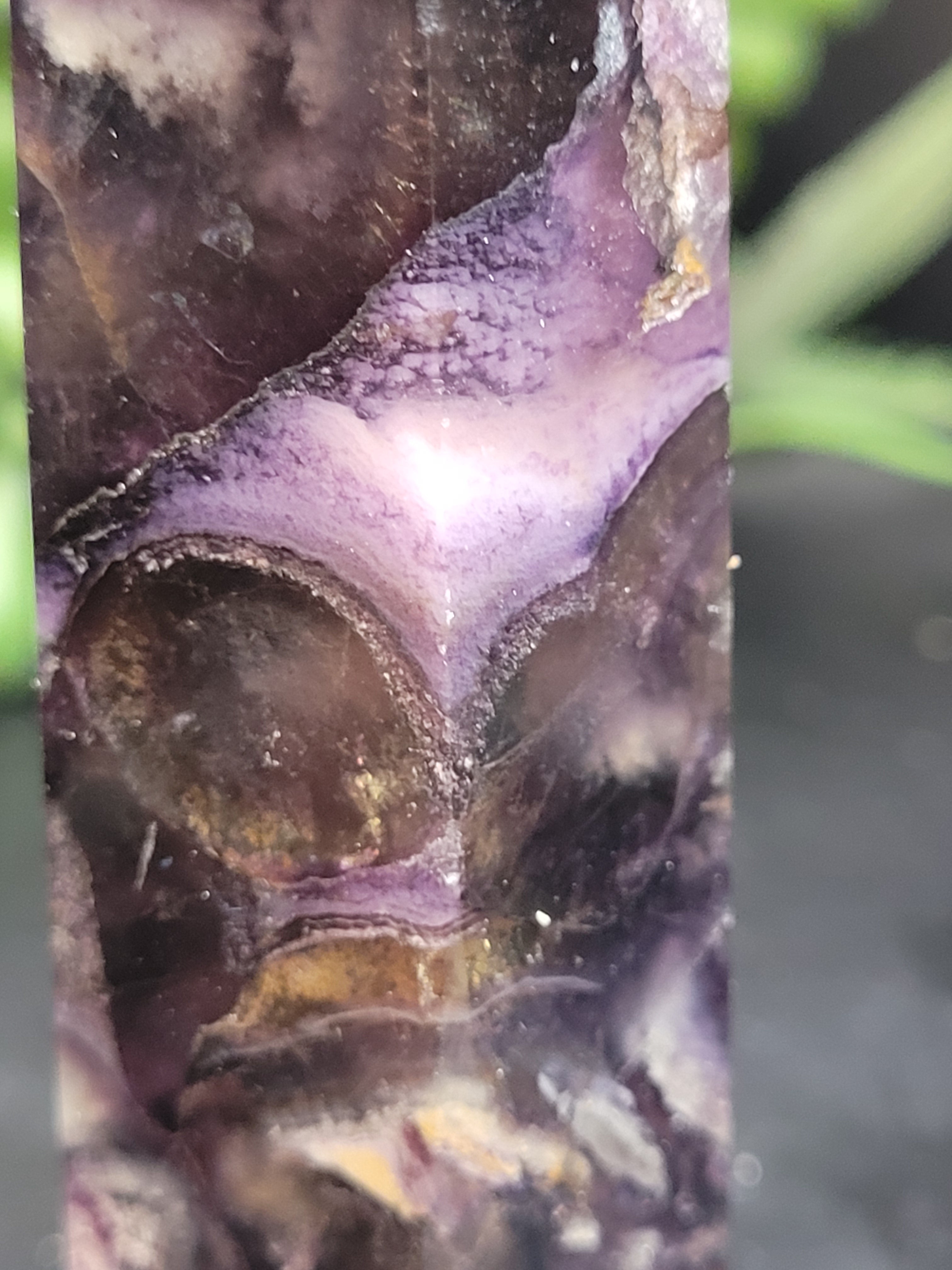 Root Fluorite Tower | UV Reactive Purple & Cream Crystal Point