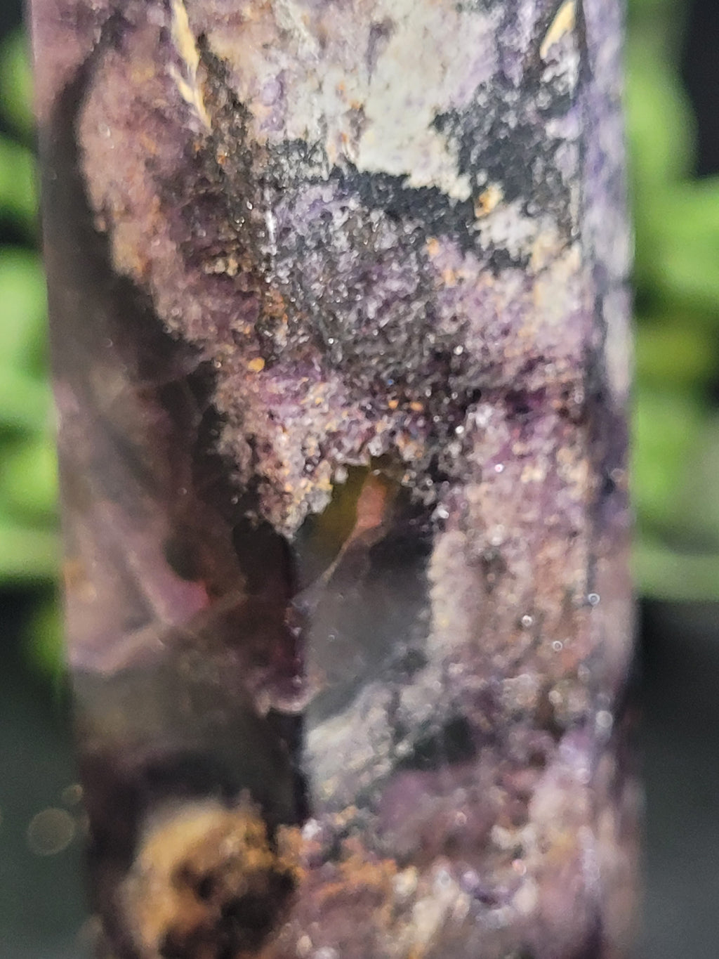 Root Fluorite Tower | UV Reactive Purple & Cream Crystal Point