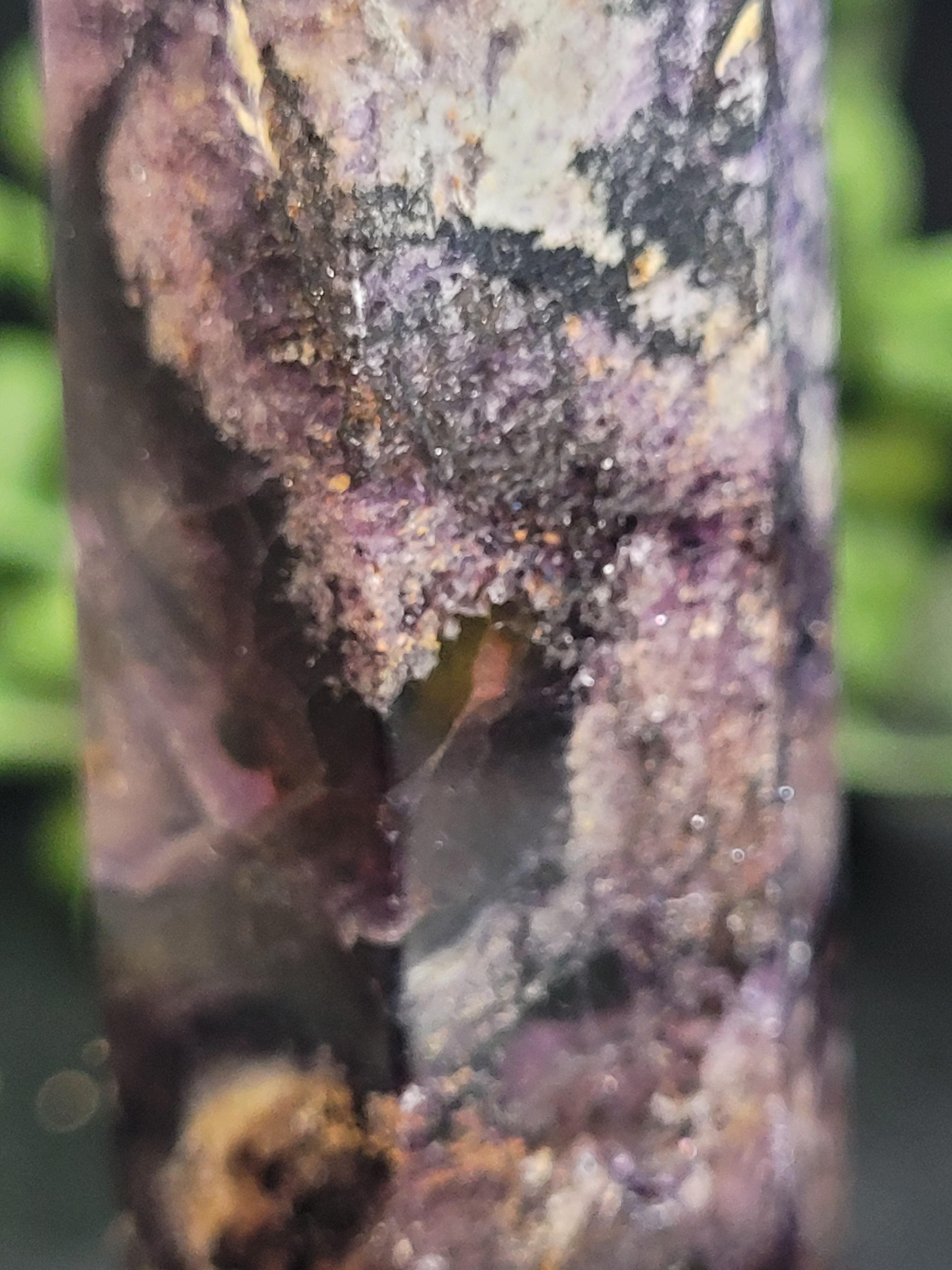 Root Fluorite Tower | UV Reactive Purple & Cream Crystal Point