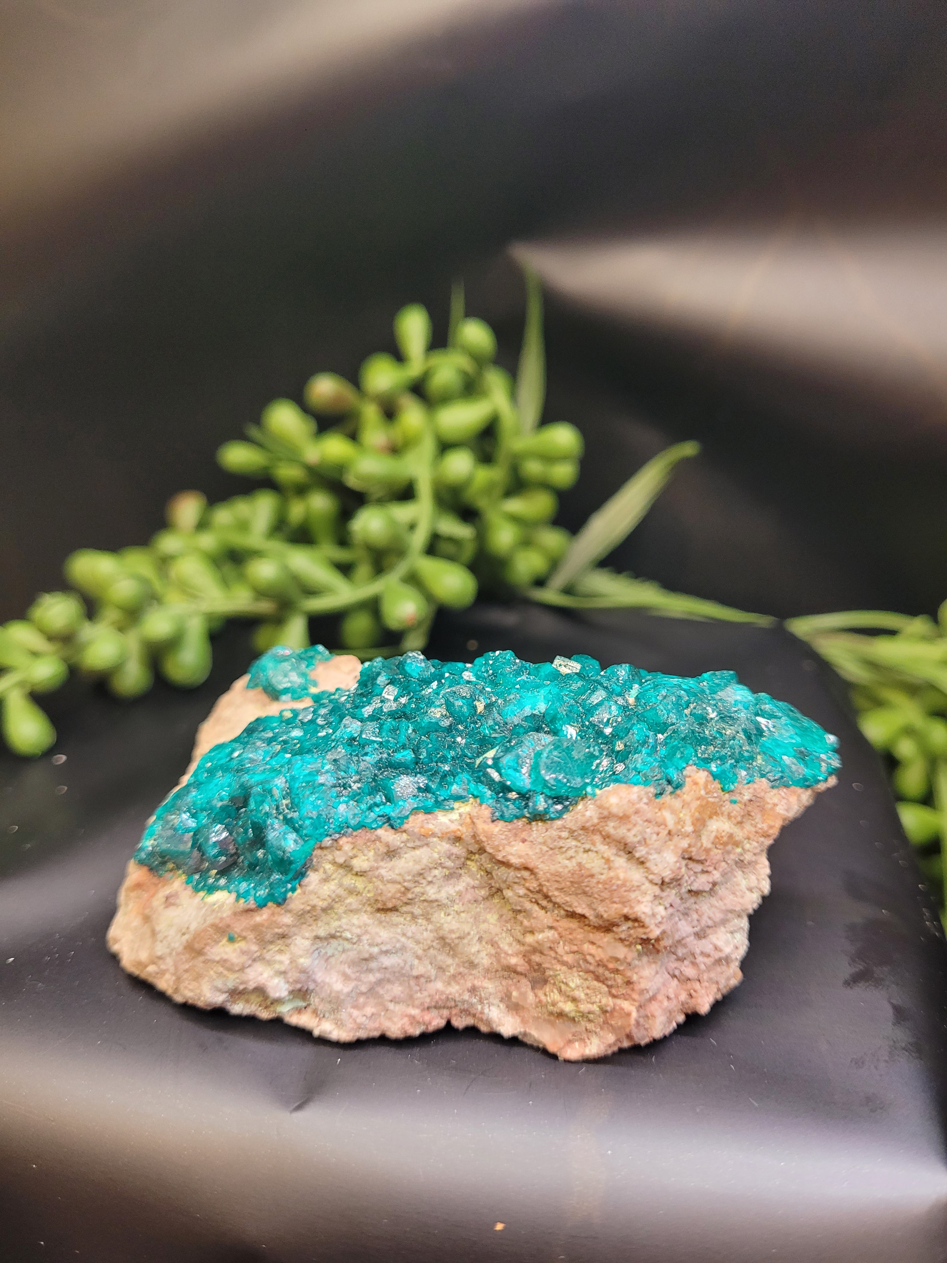 Dioptase Specimen on Matrix