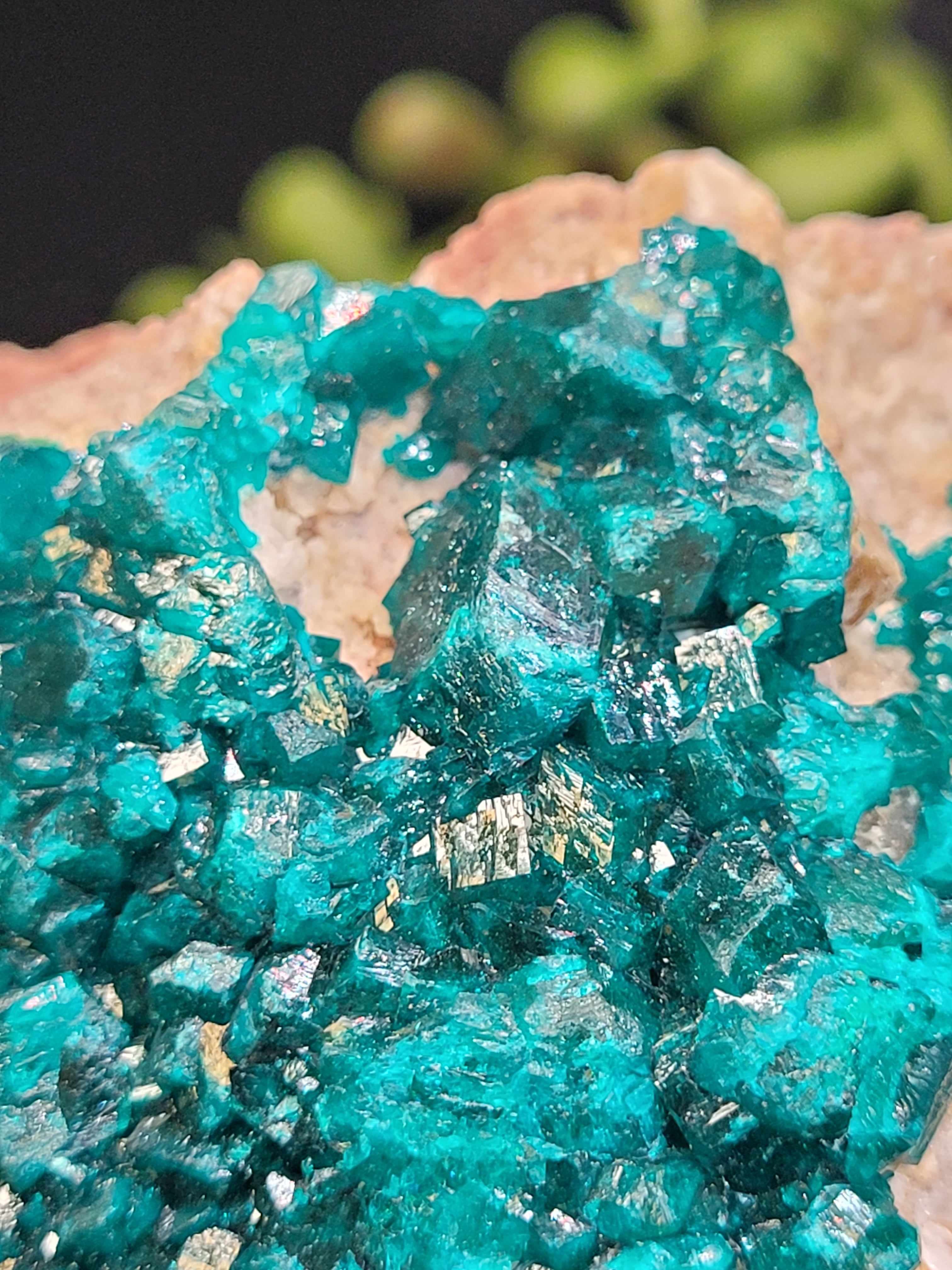 Dioptase Specimen on Matrix