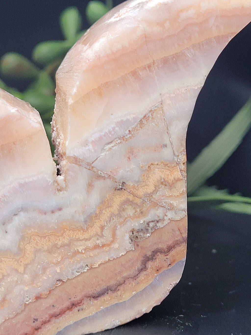 Pink Lace Agate Fox Carving
