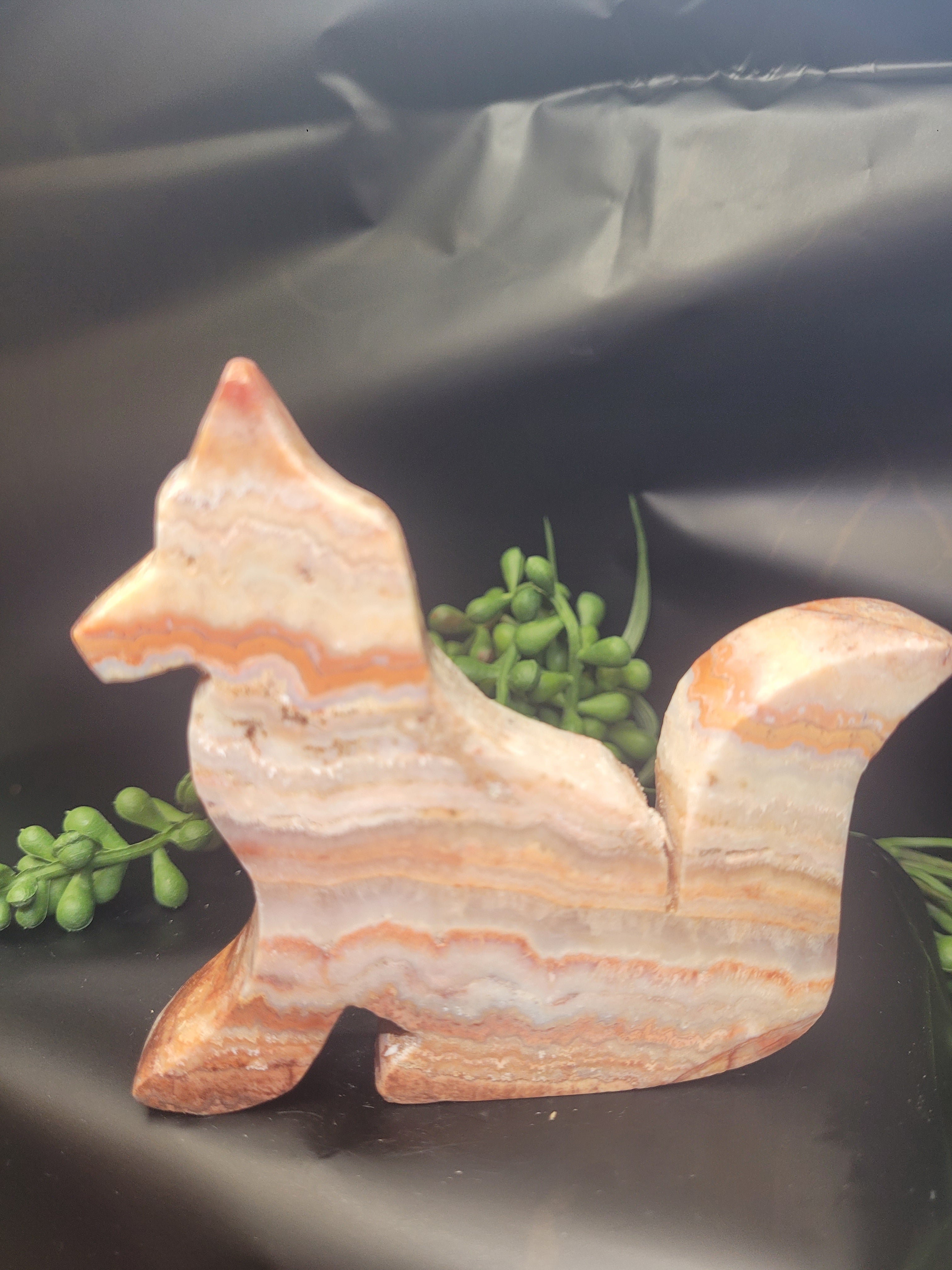 Pink Crazy Lace Agate Fox • Blush Veining