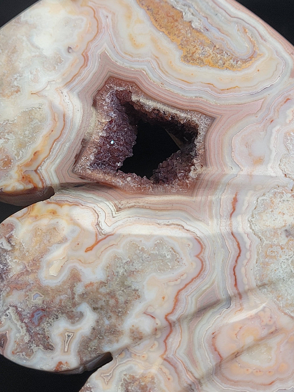 Pink Crazy Lace Agate Butterfly Wings with Druzy