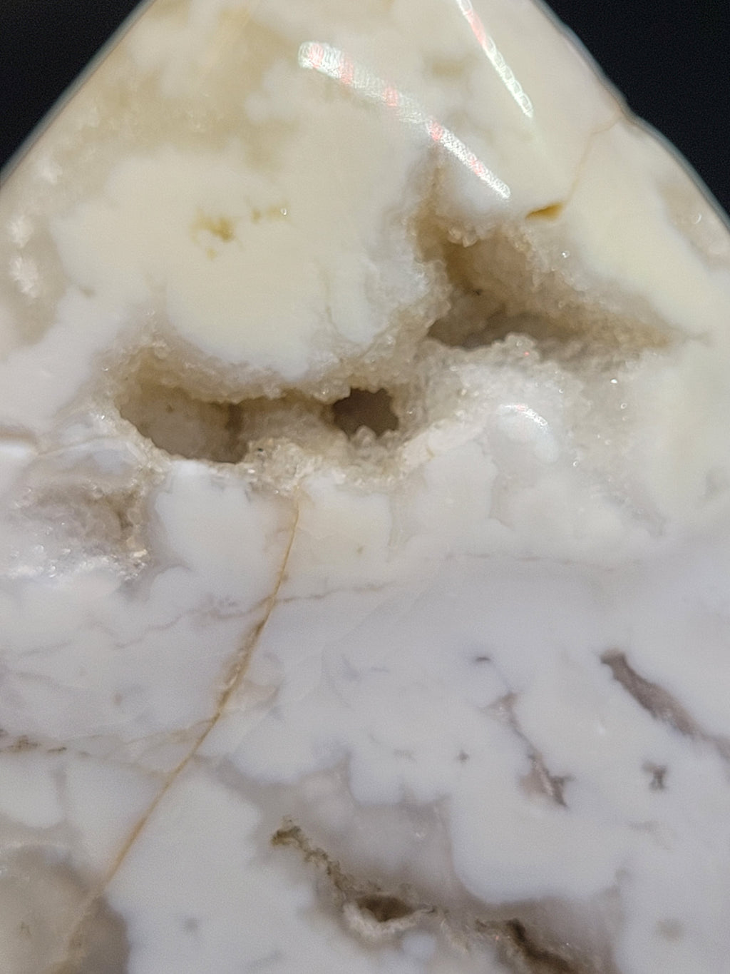 White Plume Agate Freeform with Druzy