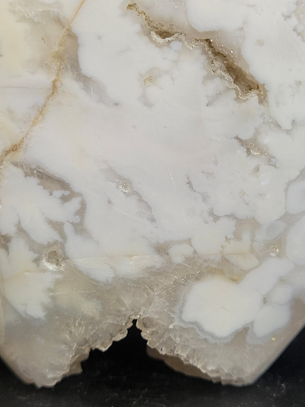 White Plume Agate Freeform with Druzy