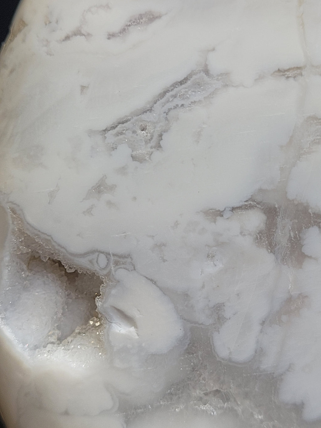 White Plume Agate Freeform with Druzy