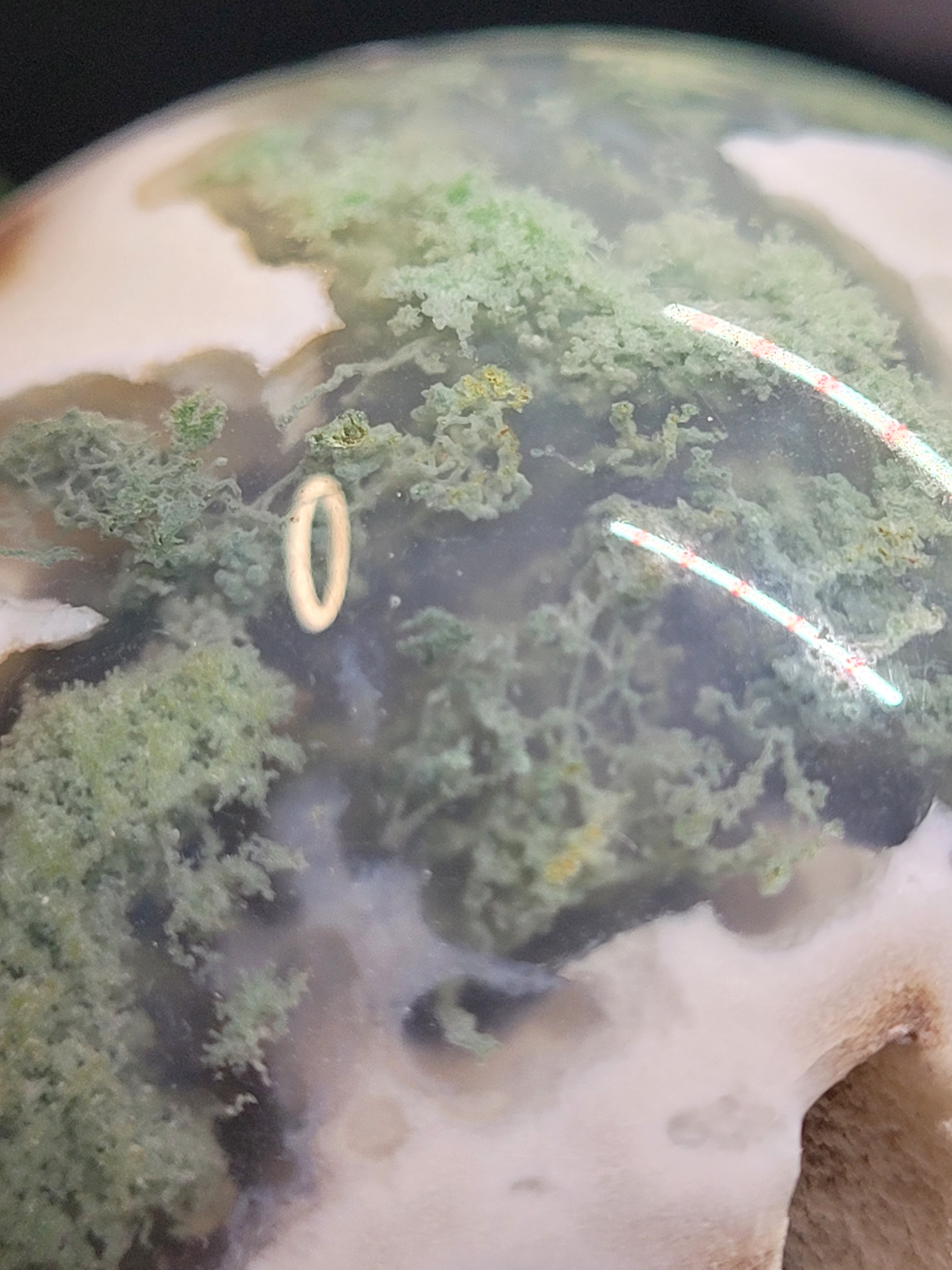 Moss Agate Sphere with Natural Vug