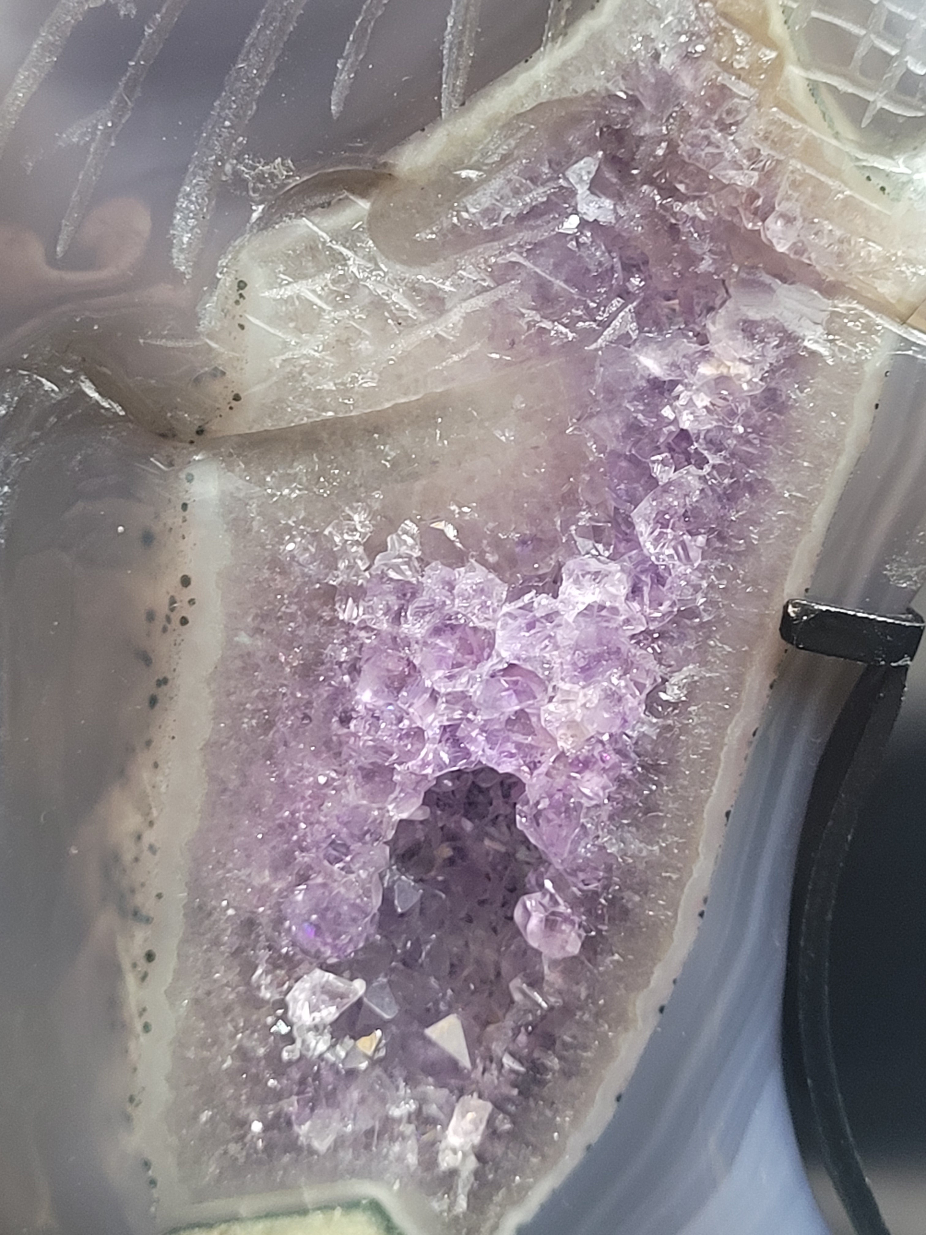 Amethyst Agate Dragon with Druzy Crystal Cave
