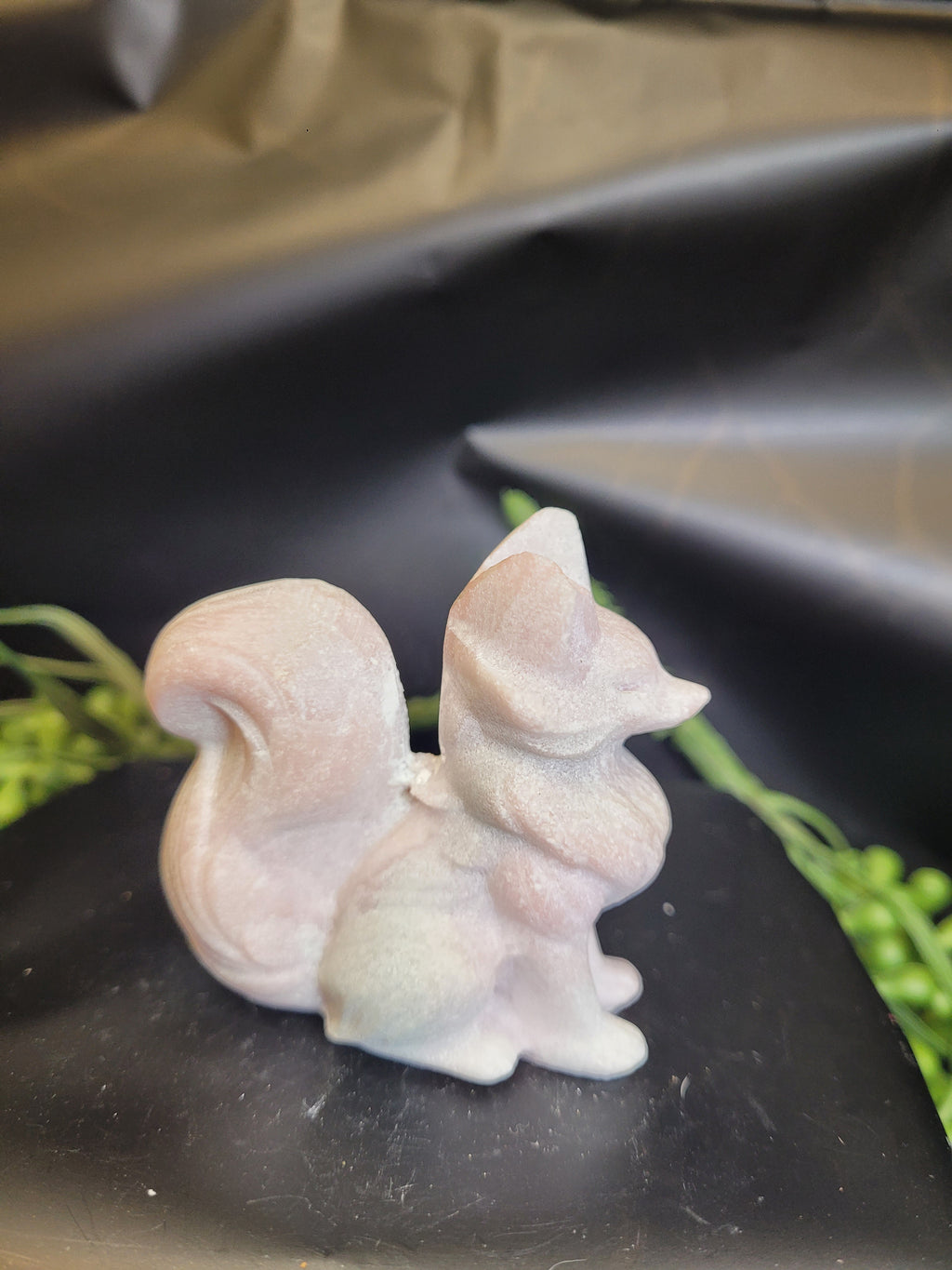 Pink Opal Fox Carving