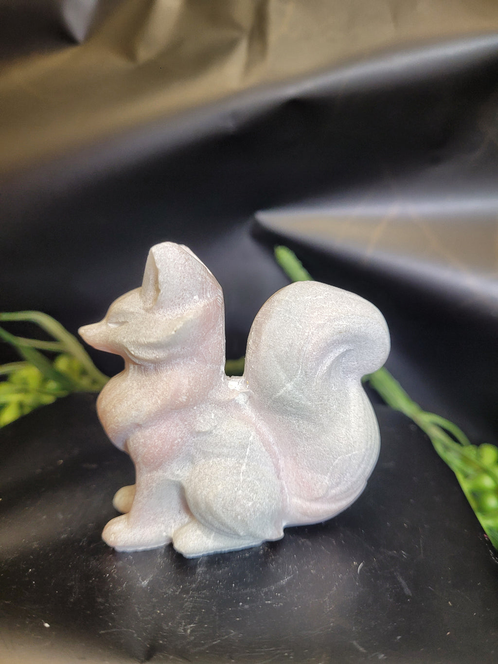 Pink Opal Fox Carving
