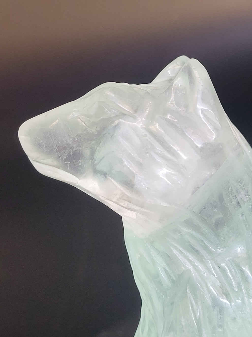 Green Fluorite Nine-Tailed Fox • UV Reactive