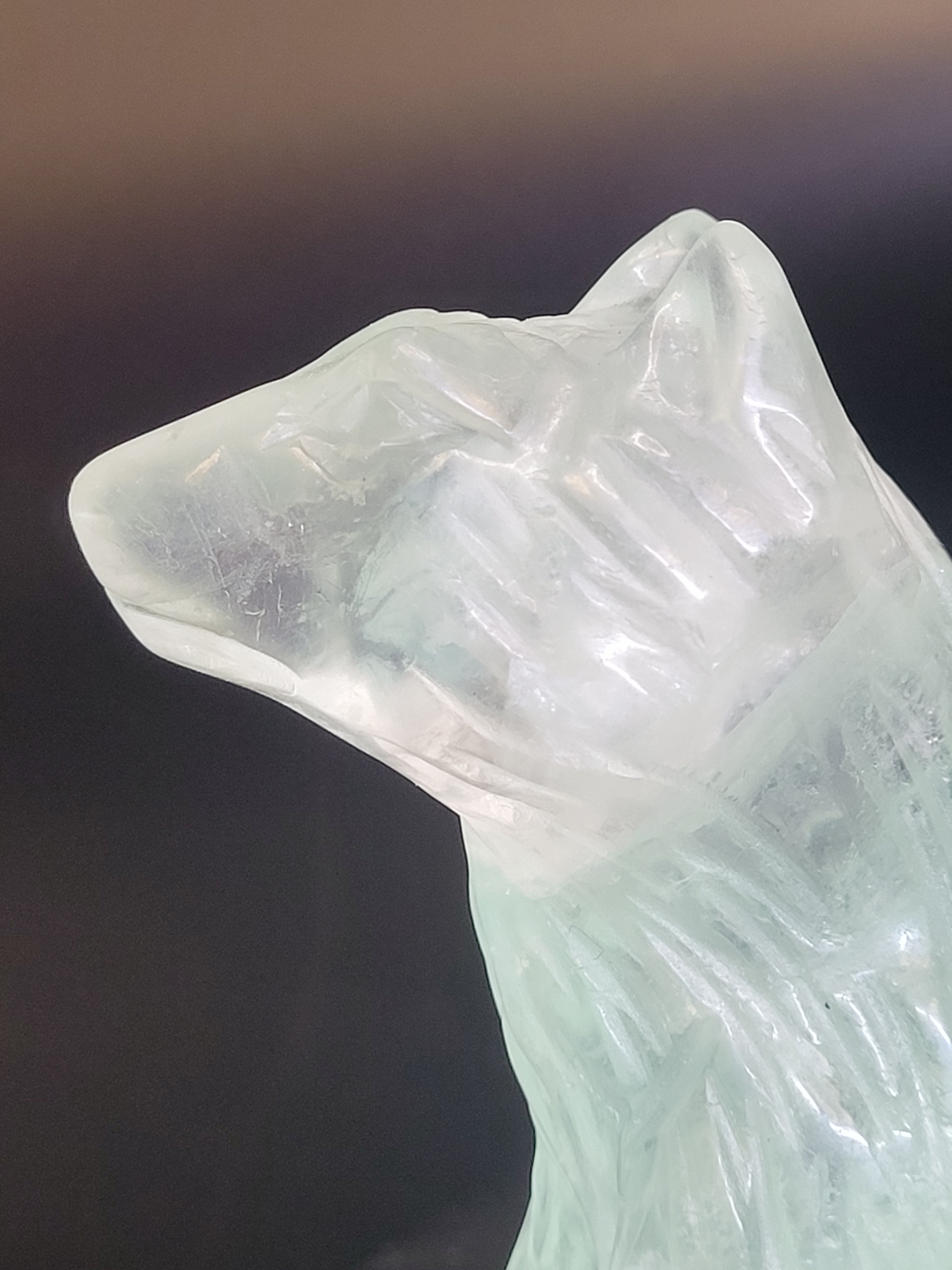 Green Fluorite Nine-Tailed Fox • UV Reactive