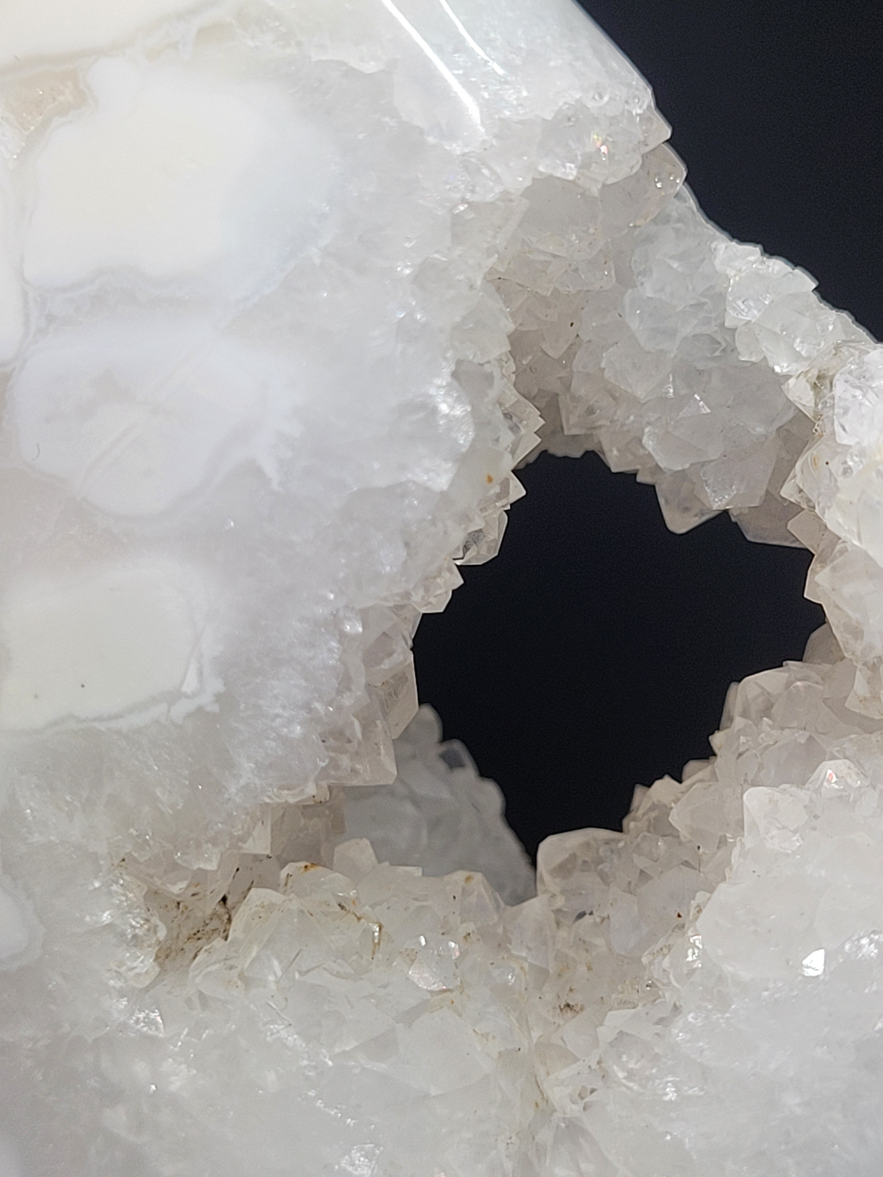 White Plume Agate Freeform • Open Druzy Window
