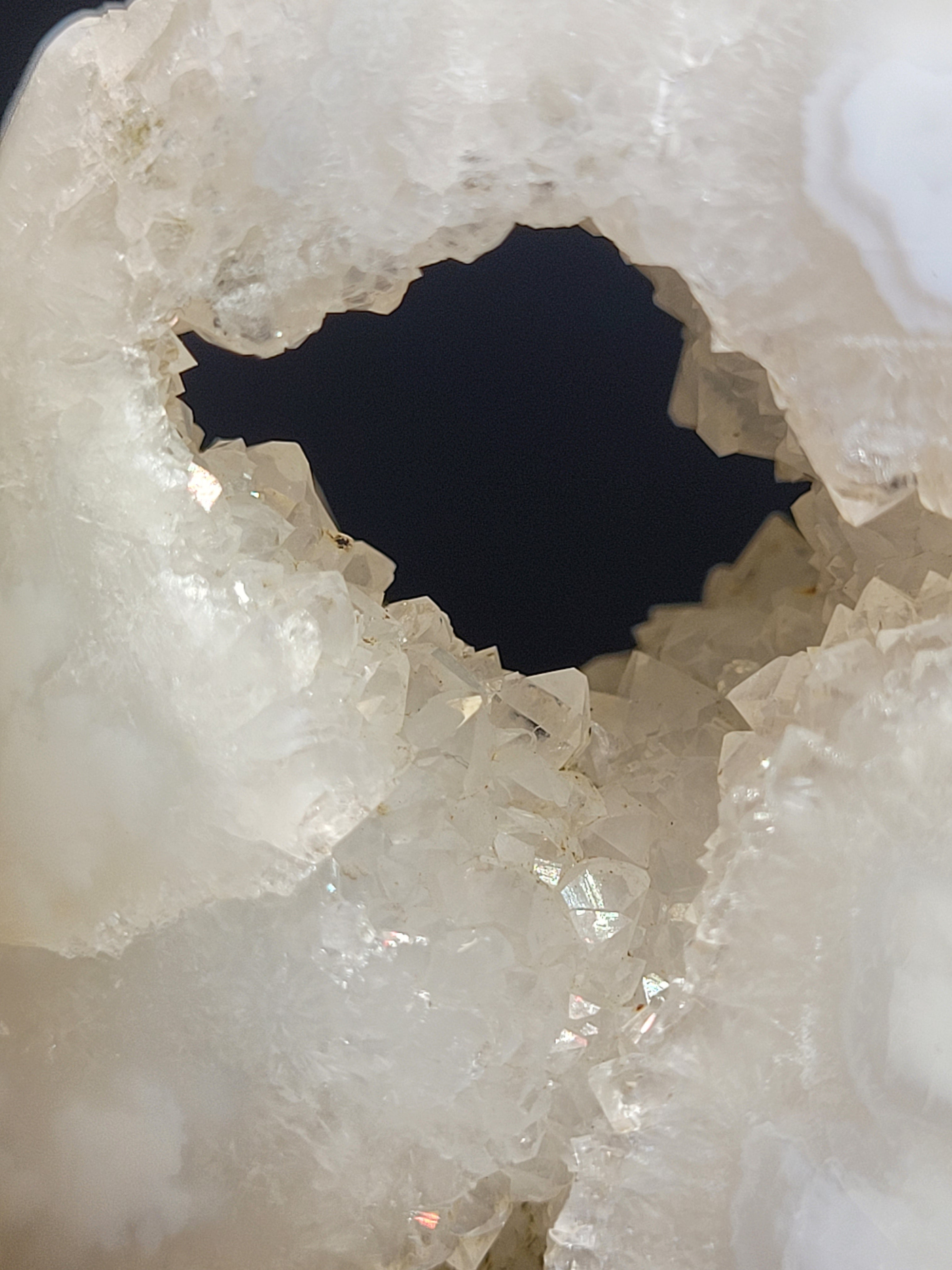White Plume Agate Freeform • Open Druzy Window