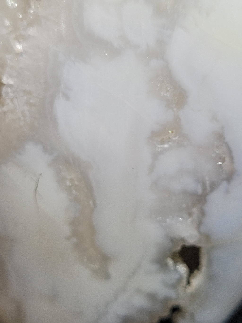 White Plume Agate Freeform • Open Druzy Window