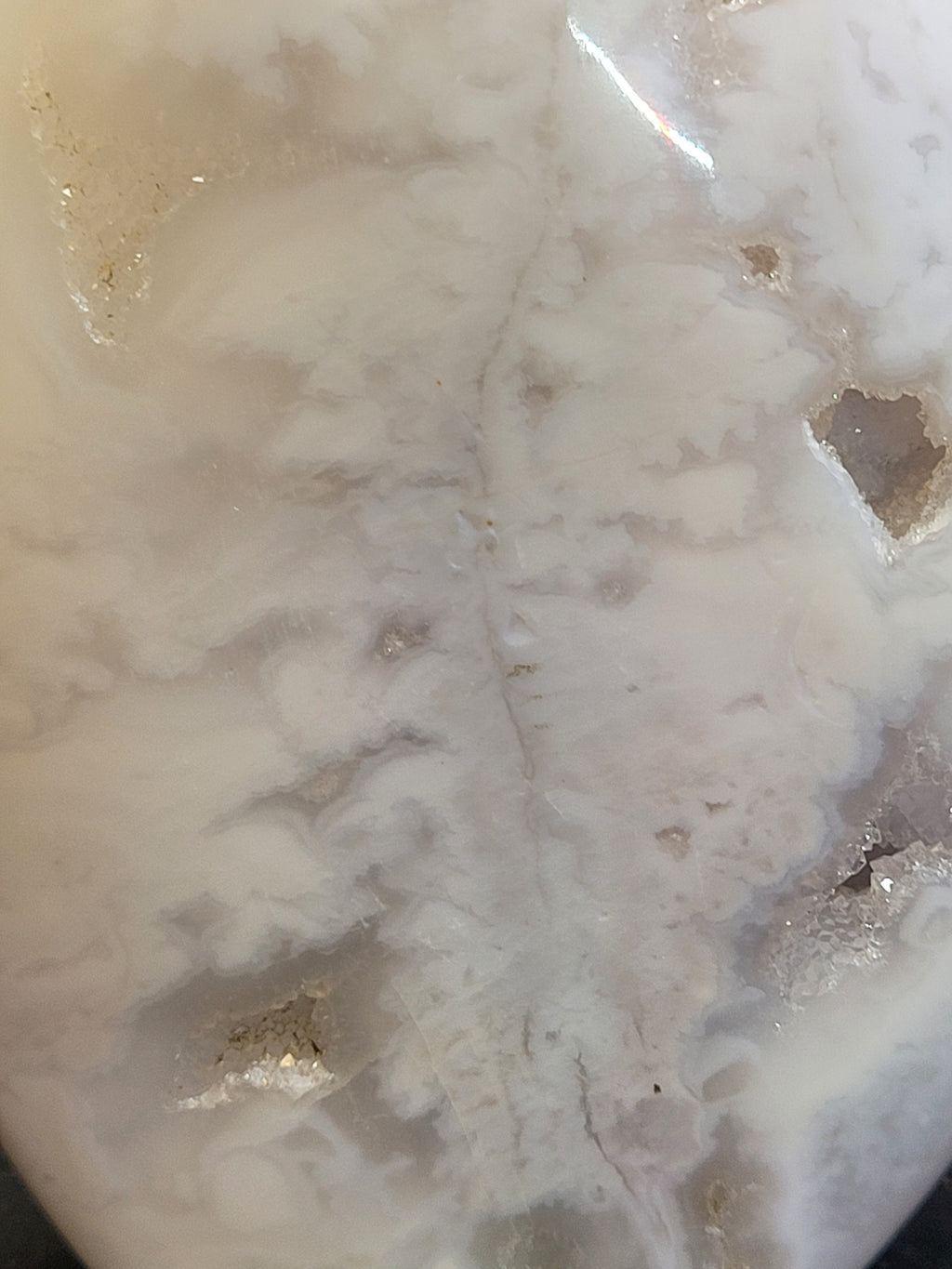White Plume Agate Flame • Natural Quartz Vugs