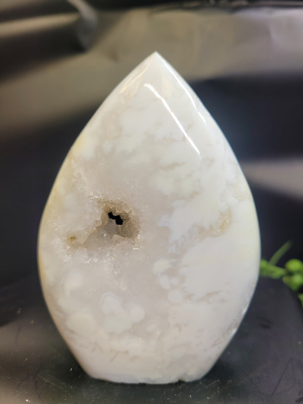 White Plume Agate Flame • Druzy Window
