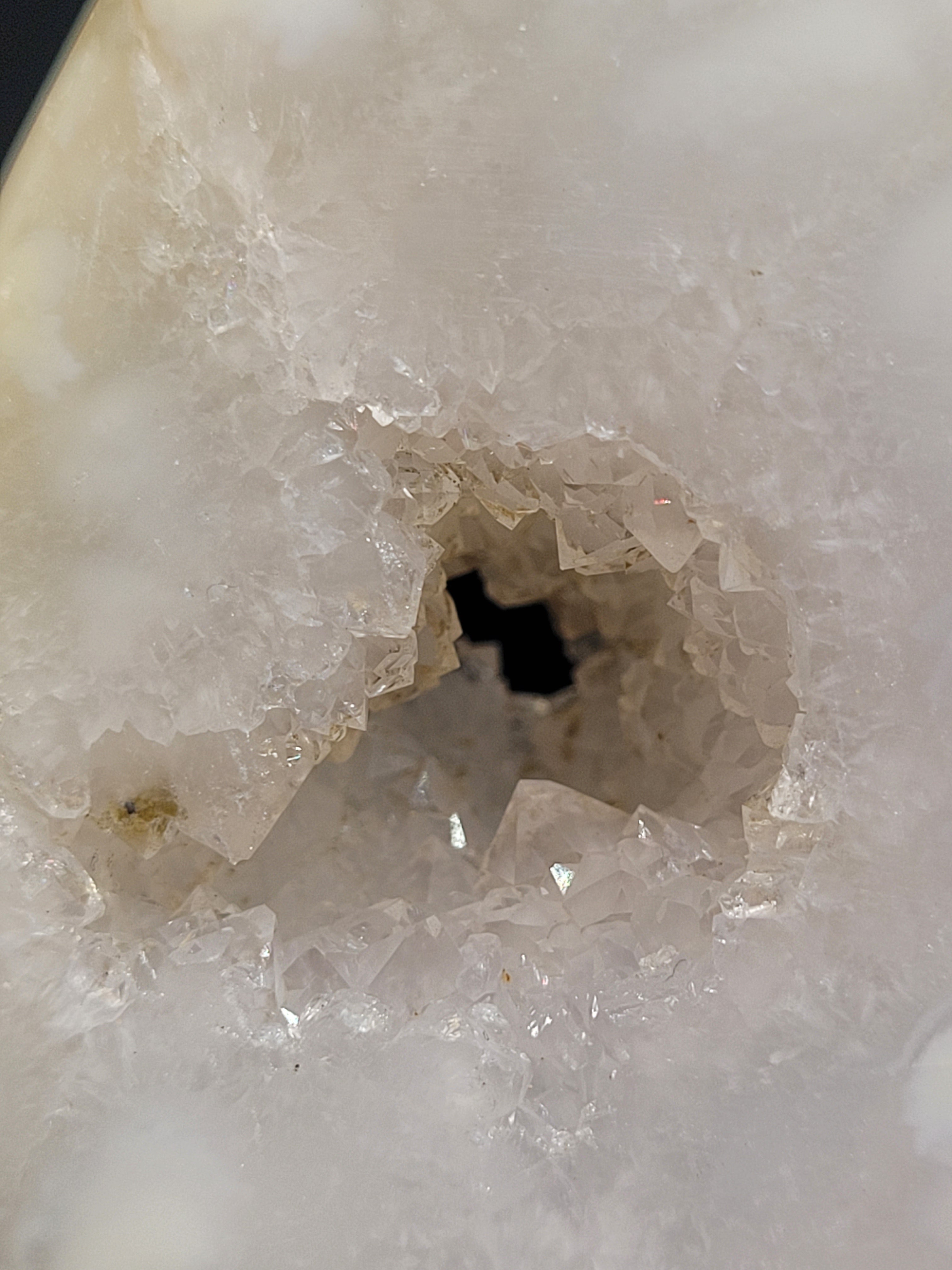 White Plume Agate Flame • Druzy Window