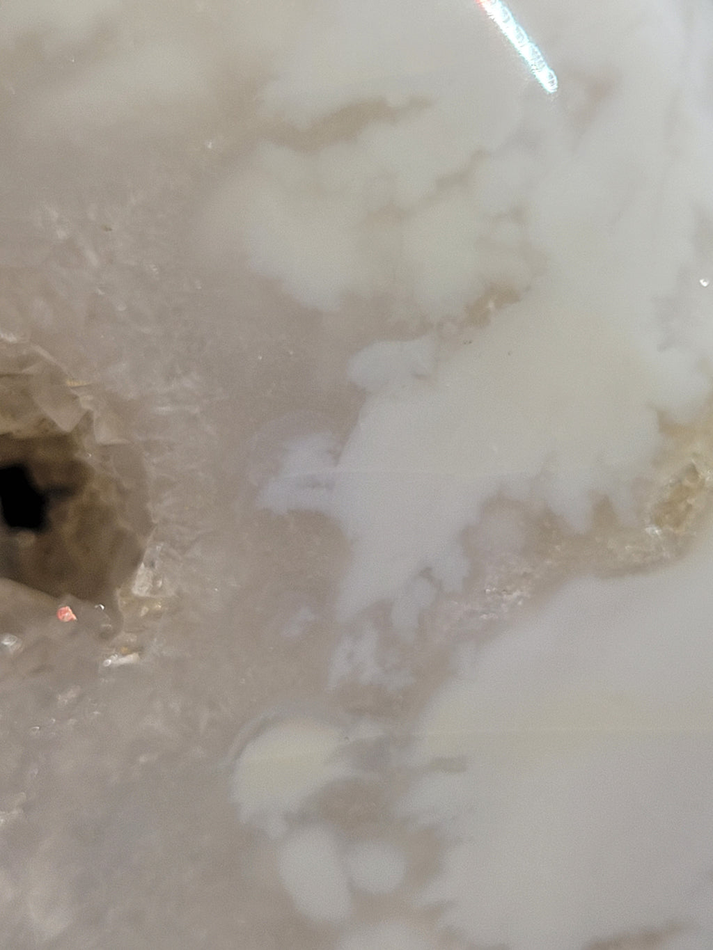 White Plume Agate Flame • Druzy Window