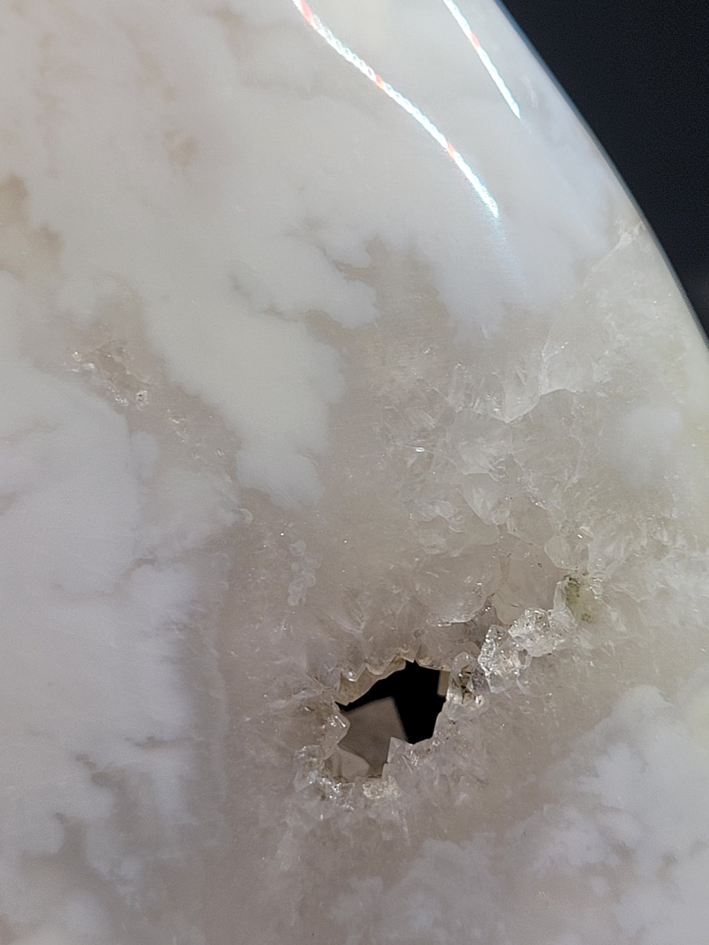 White Plume Agate Flame • Druzy Window