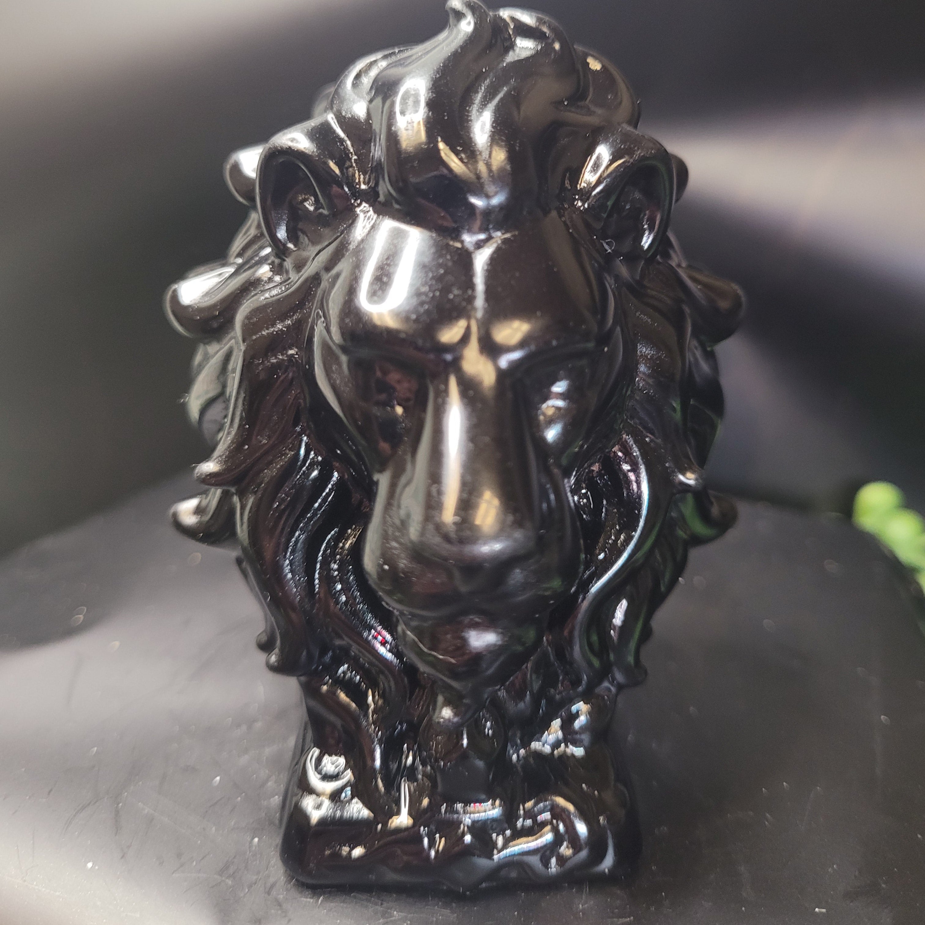 Black Obsidian Lion Carving