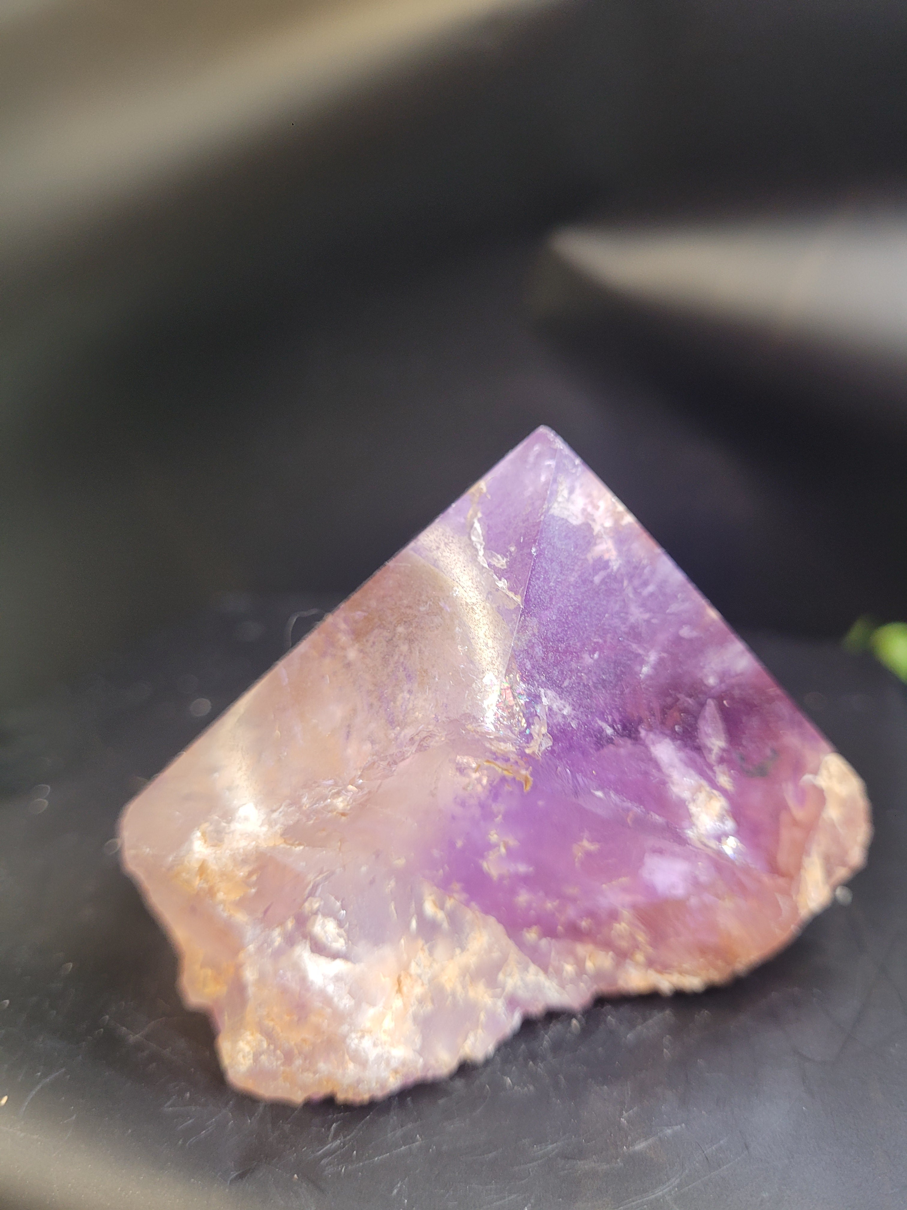 Natural Amethyst Point | Polished Crystal with Rough Base