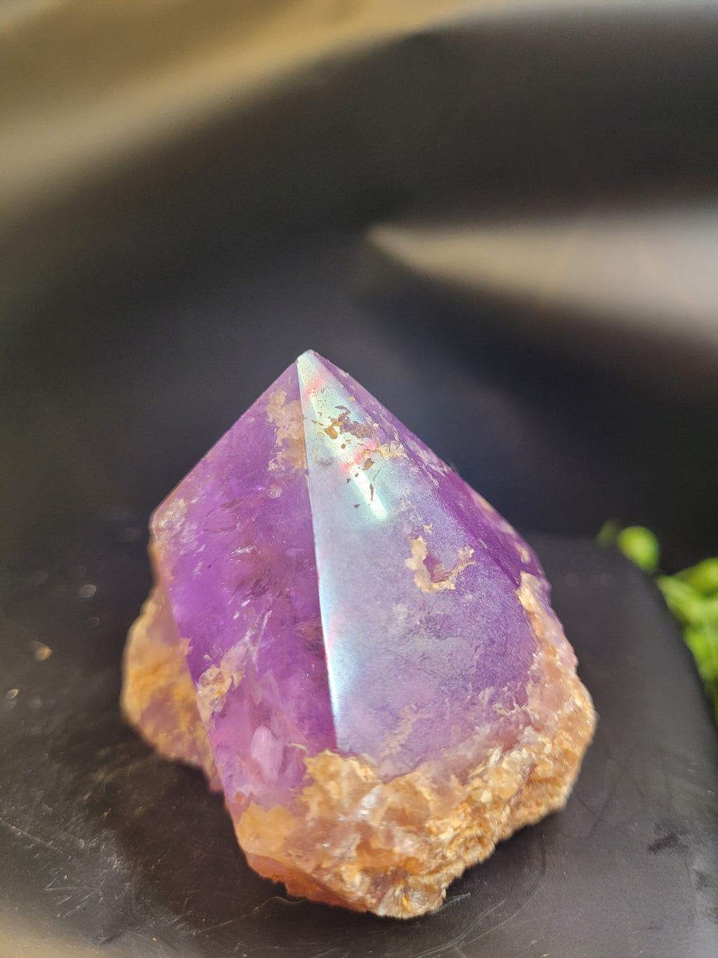 Natural Amethyst Point | Polished Crystal with Rough Base
