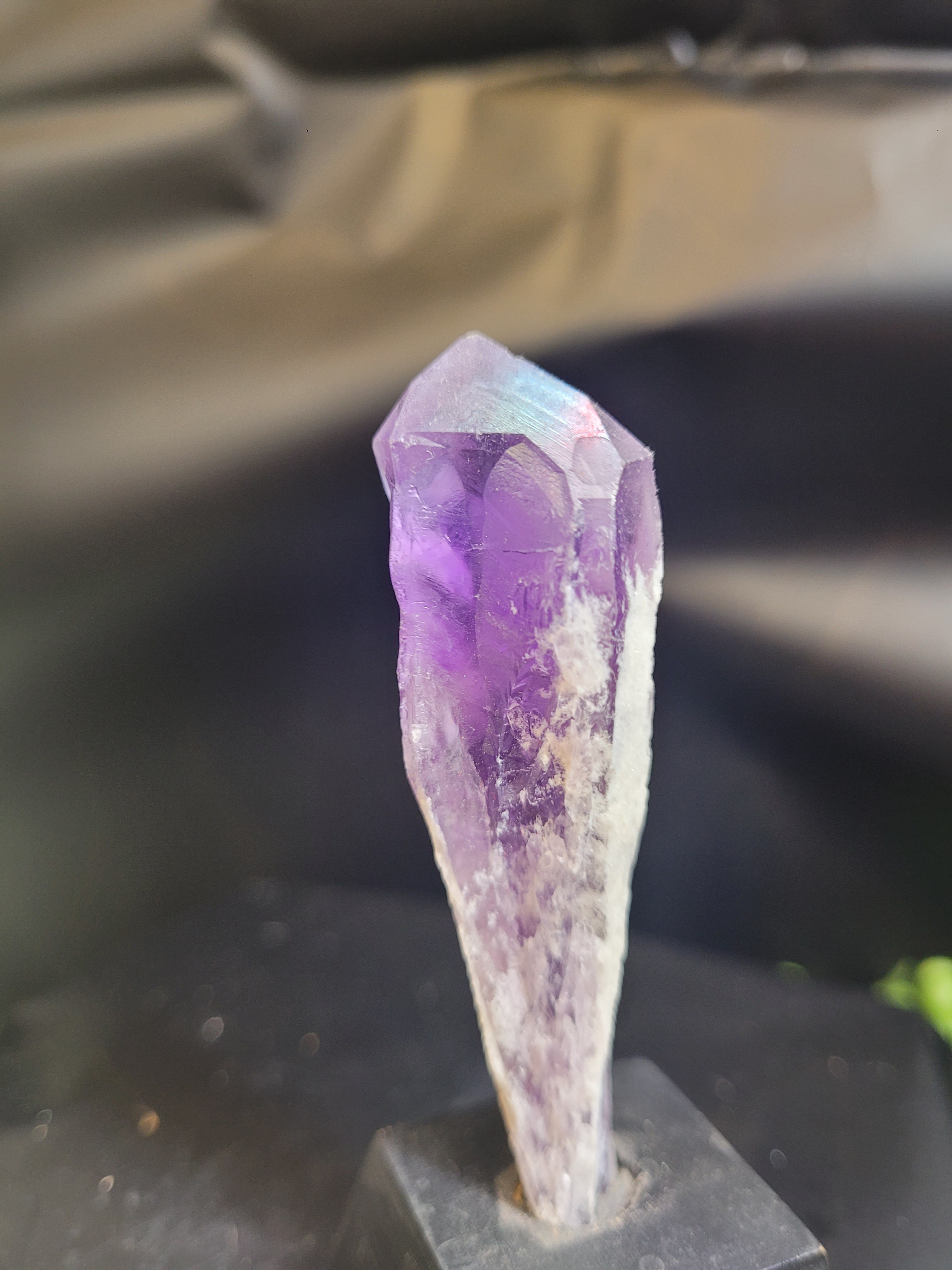 Natural Amethyst Point on Stand | Polished Crystal Display