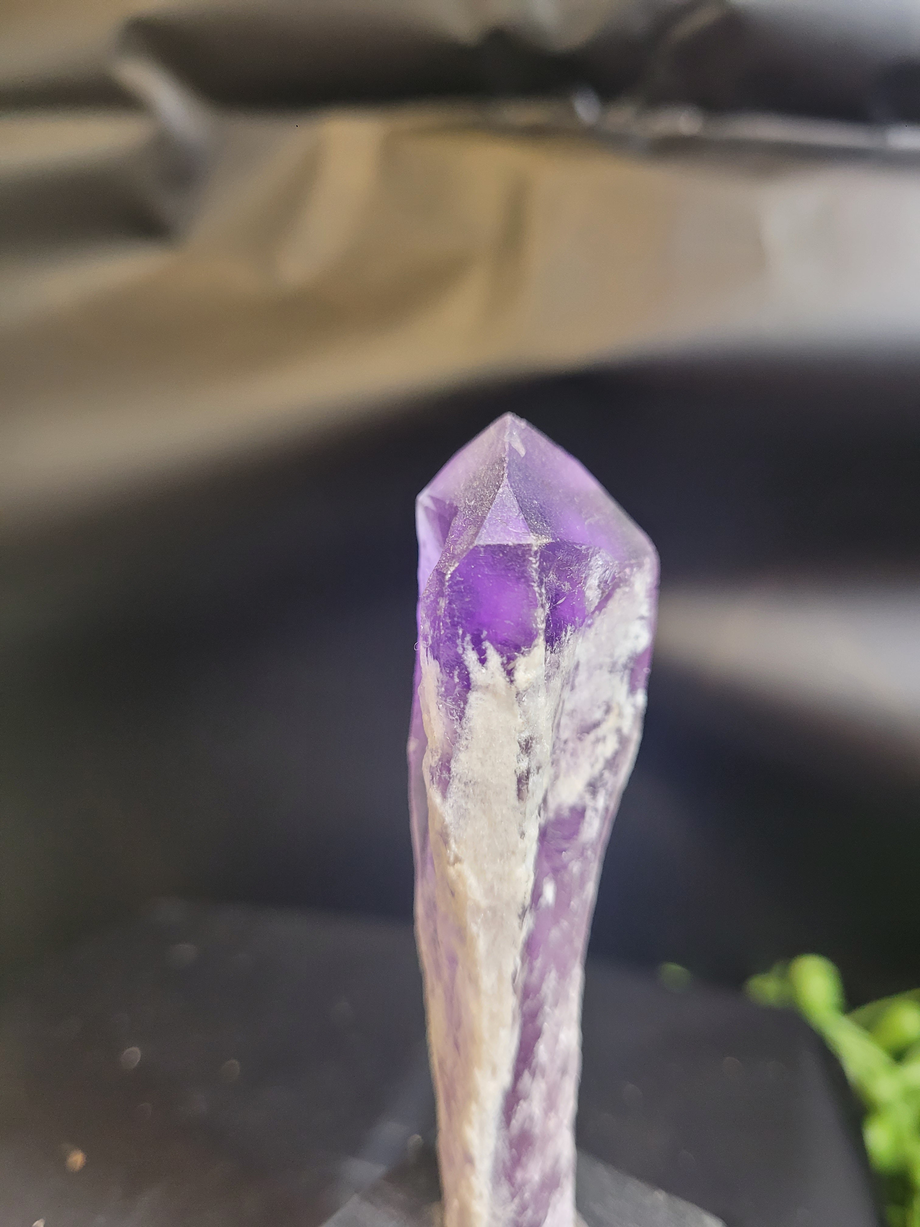 Natural Amethyst Point on Stand | Polished Crystal Display