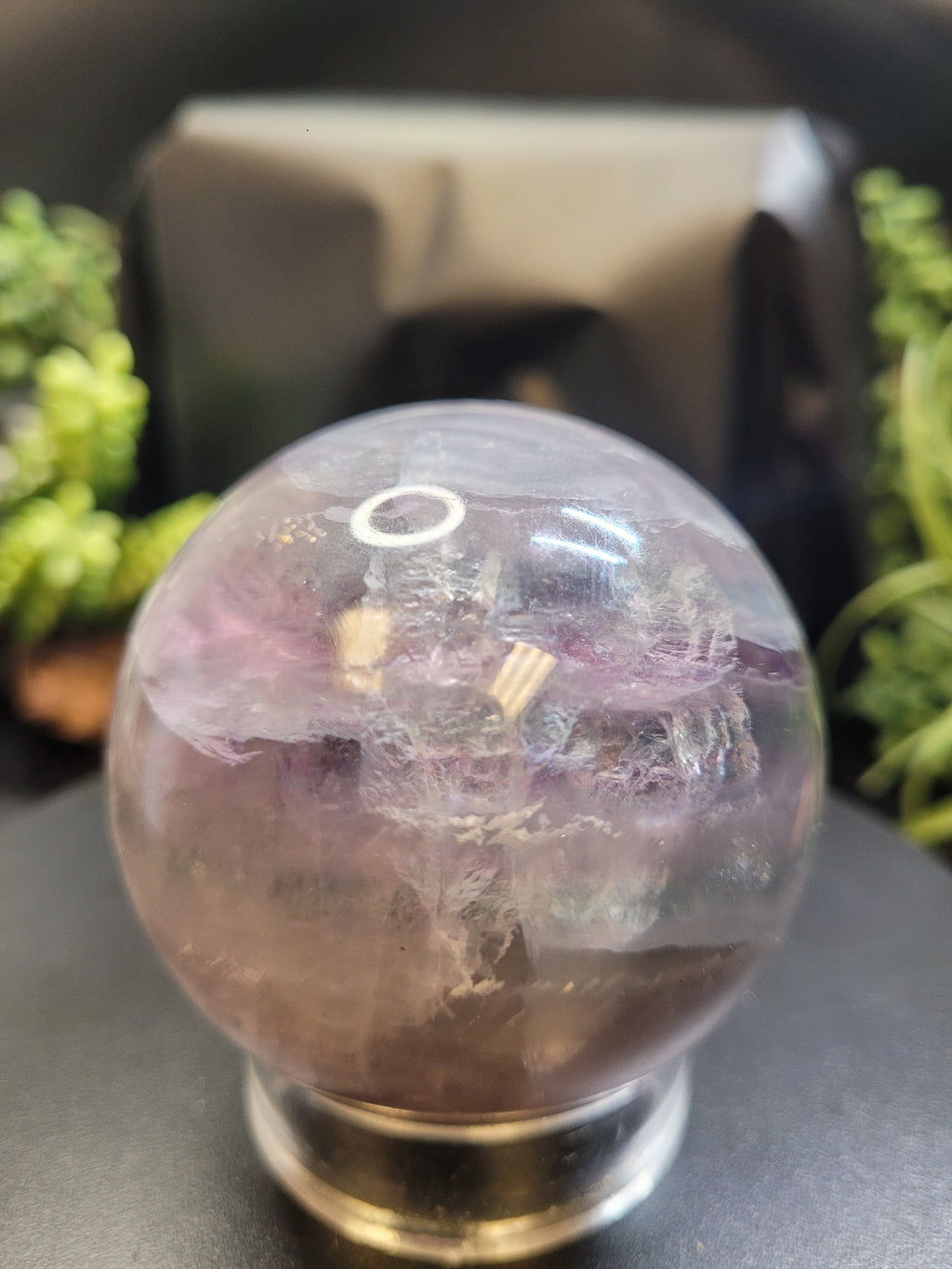 Lavender Fluorite Sphere with Natural Rainbows