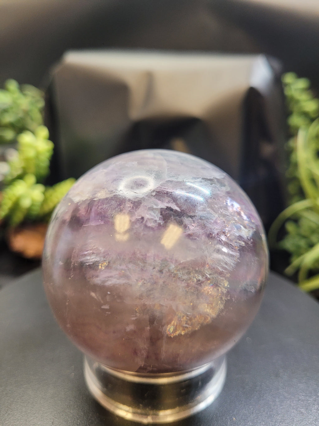 Lavender Fluorite Sphere with Natural Rainbows