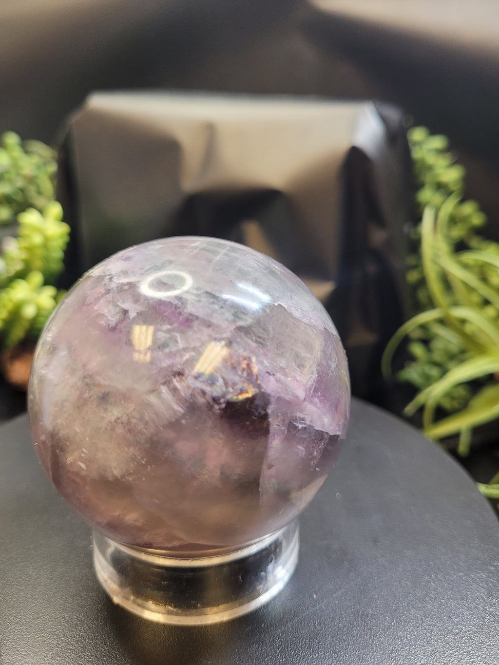 Lavender Fluorite Sphere with Natural Rainbows