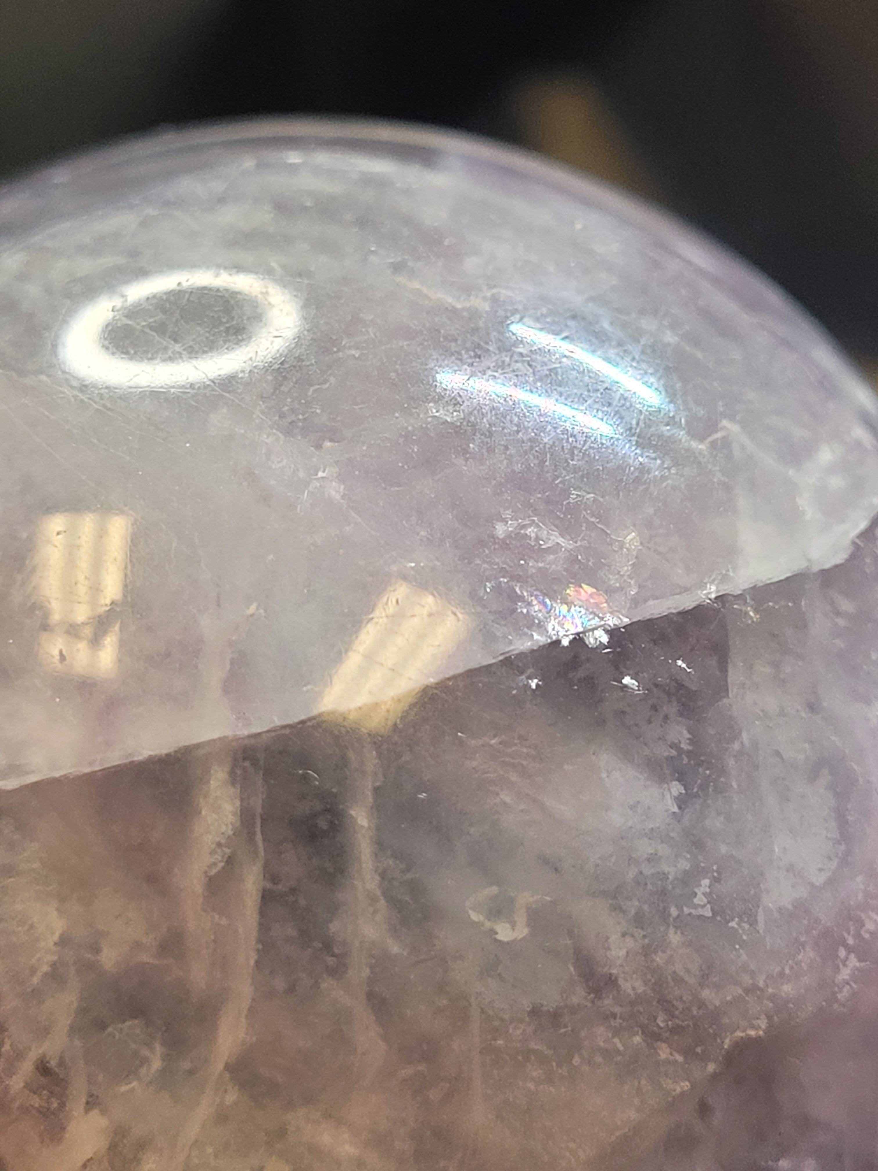 Lavender Fluorite Sphere with Natural Rainbows